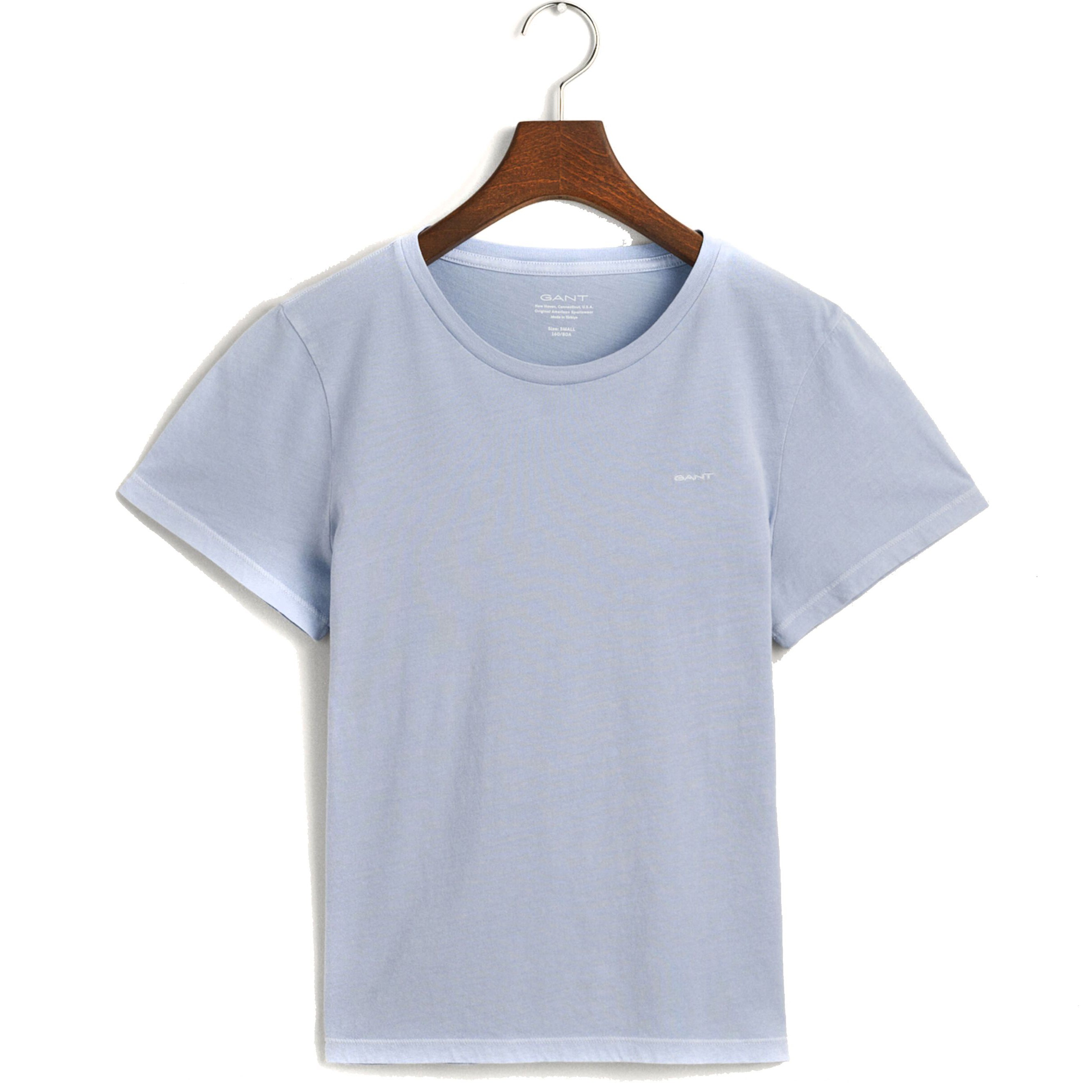 GANT Marškinėliai moterims, Mėlyna, REG SUNFADED SS C-NECK T-SHIRT