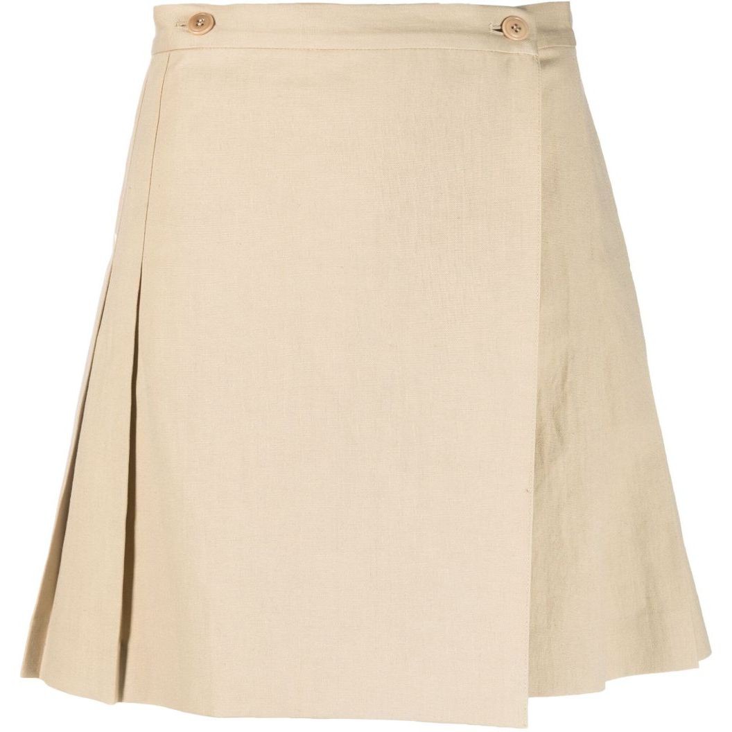 KENZO Mini sijonas moterims, Smėlio, Short flared skirt