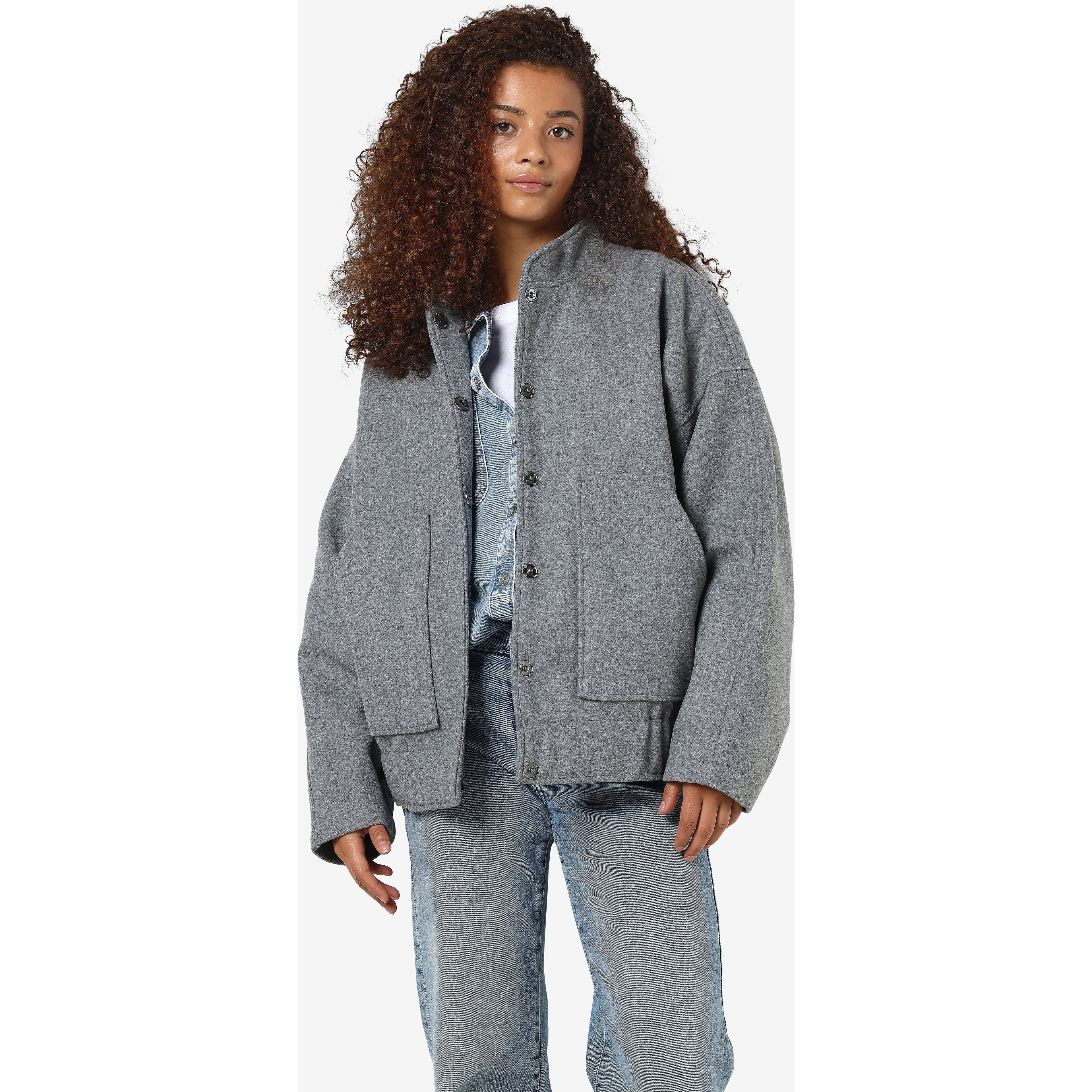 NOISY MAY Bomberis moterims, Gray, Halston bomber 7