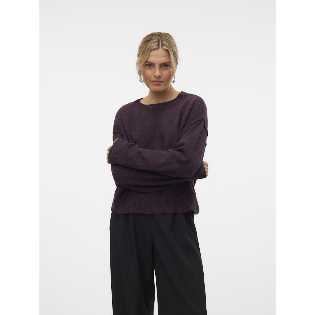 VERO MODA Megztinis moterims, Violetinė, Esti o-neck pullover boo 2