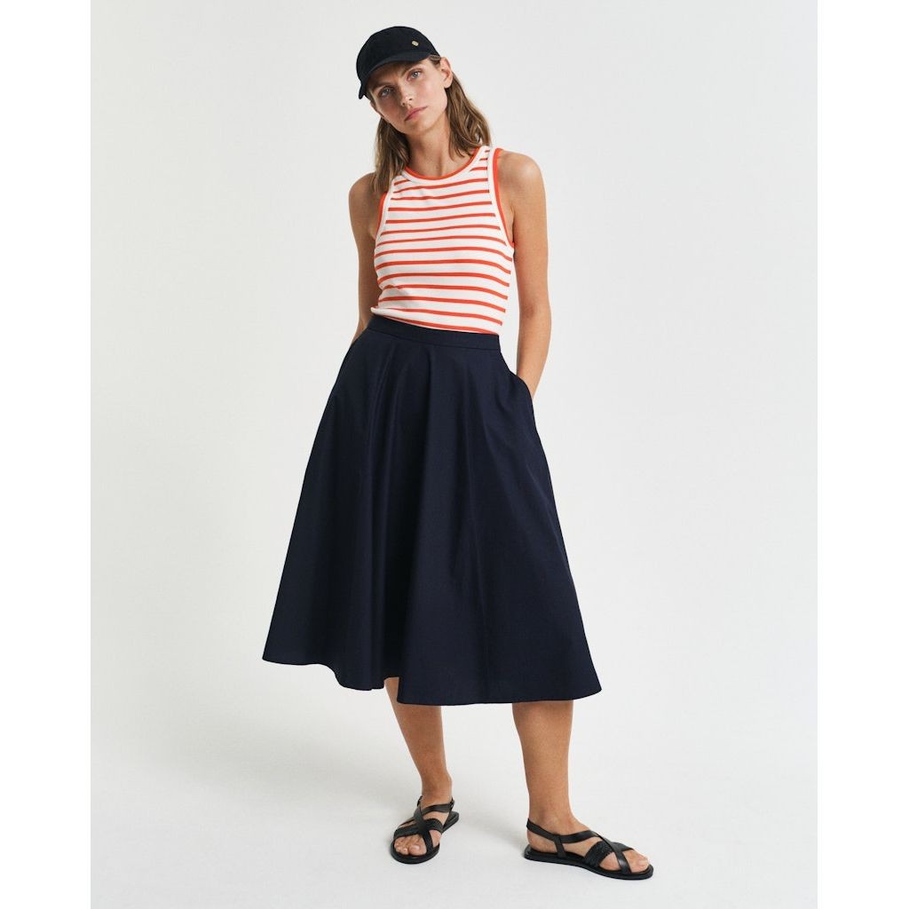 GANT Midi sijonas moterims, Mėlyna, Lightweight chino skirt 2