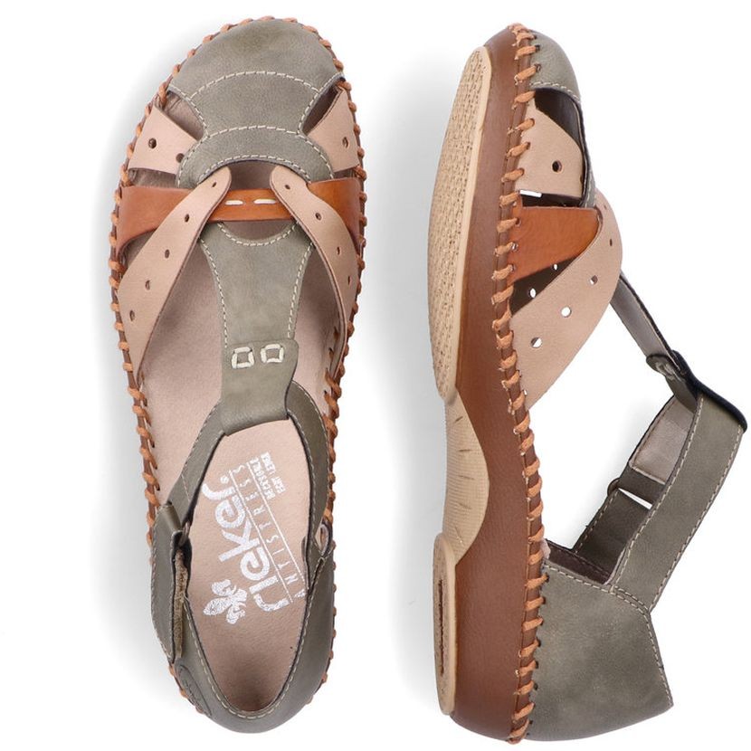 RIEKER Basutės moterims, Žalia, SANDALS 14