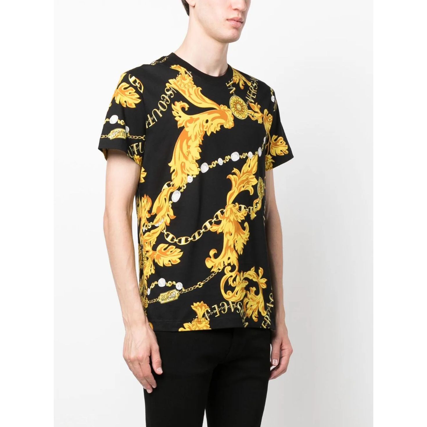 VERSACE JEANS CUTURE Marškinėliai trump. rankovėmis vyrams, Juoda, T-shirt 3