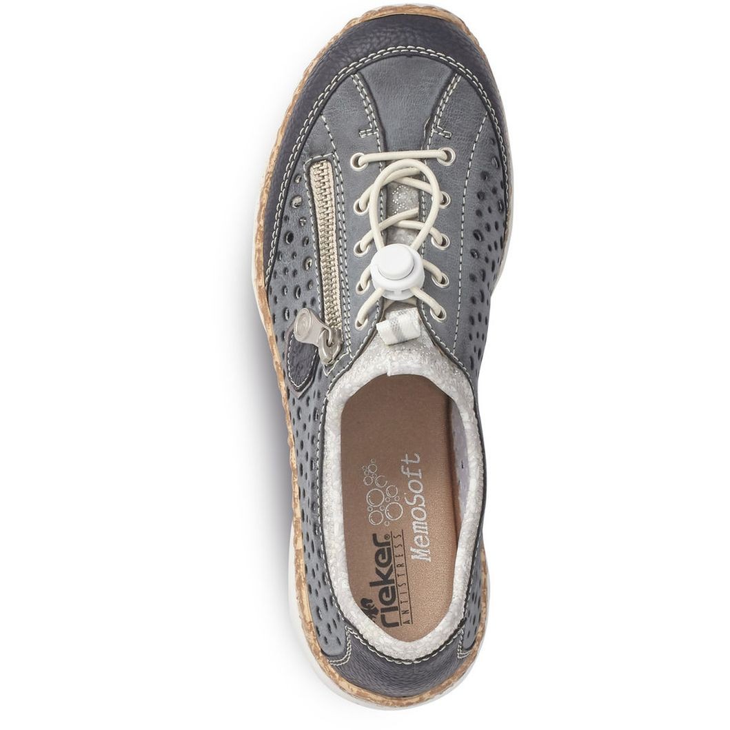 RIEKER Laisvalaikio bateliai moterims, Mėlyna, LEISURE 4