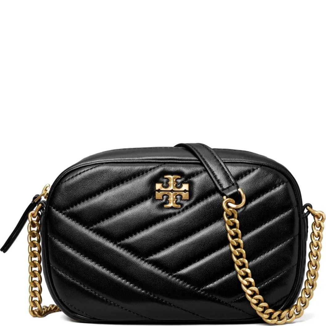 TORY BURCH Rankinė per petį moterims, Juoda, Kira chevron camera bag 1
