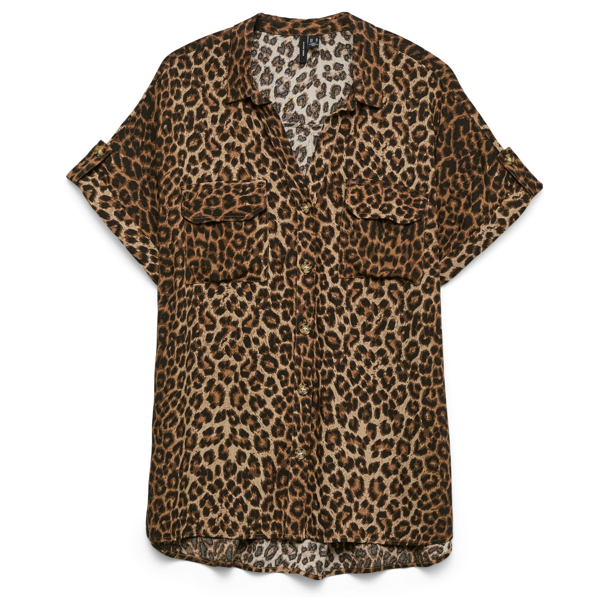 VERO MODA Marškiniai trump. rankovėmis moterims, Ruda, Bumpy ss shirt 1