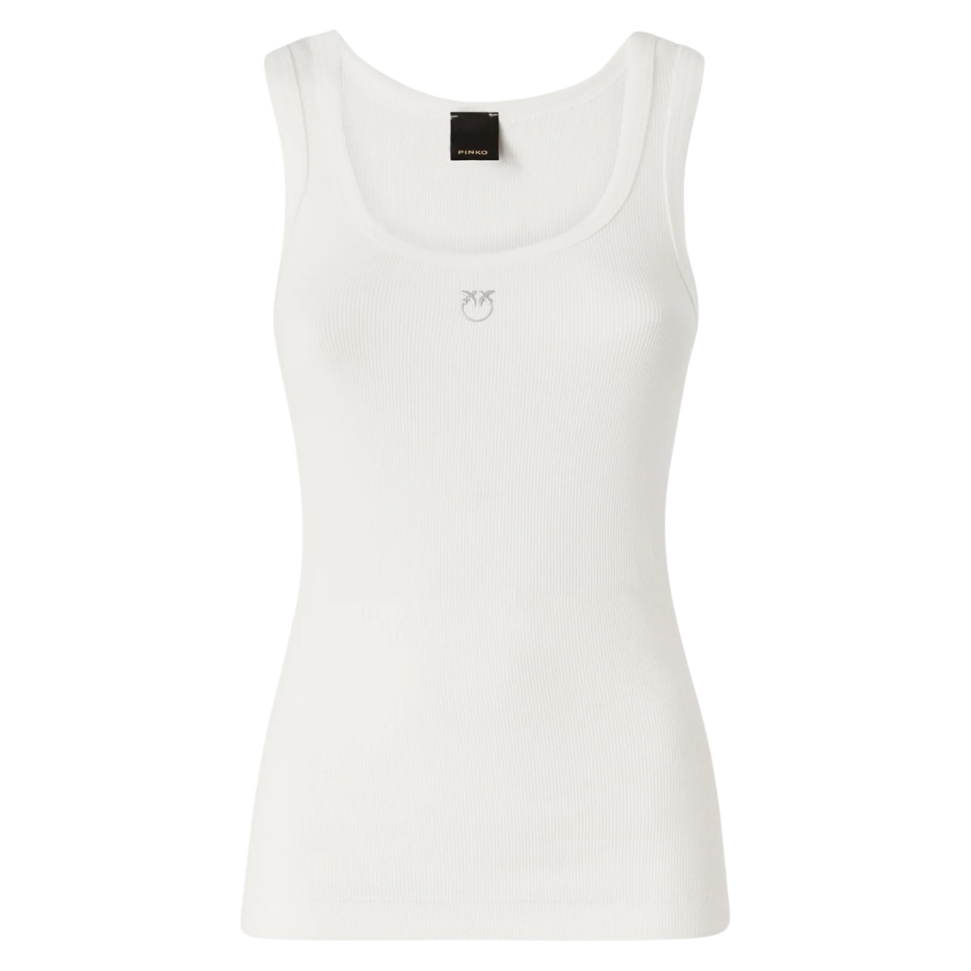 PINKO Marškiniai be rankovių moterims, Balta, Calcolatore tanktop 1