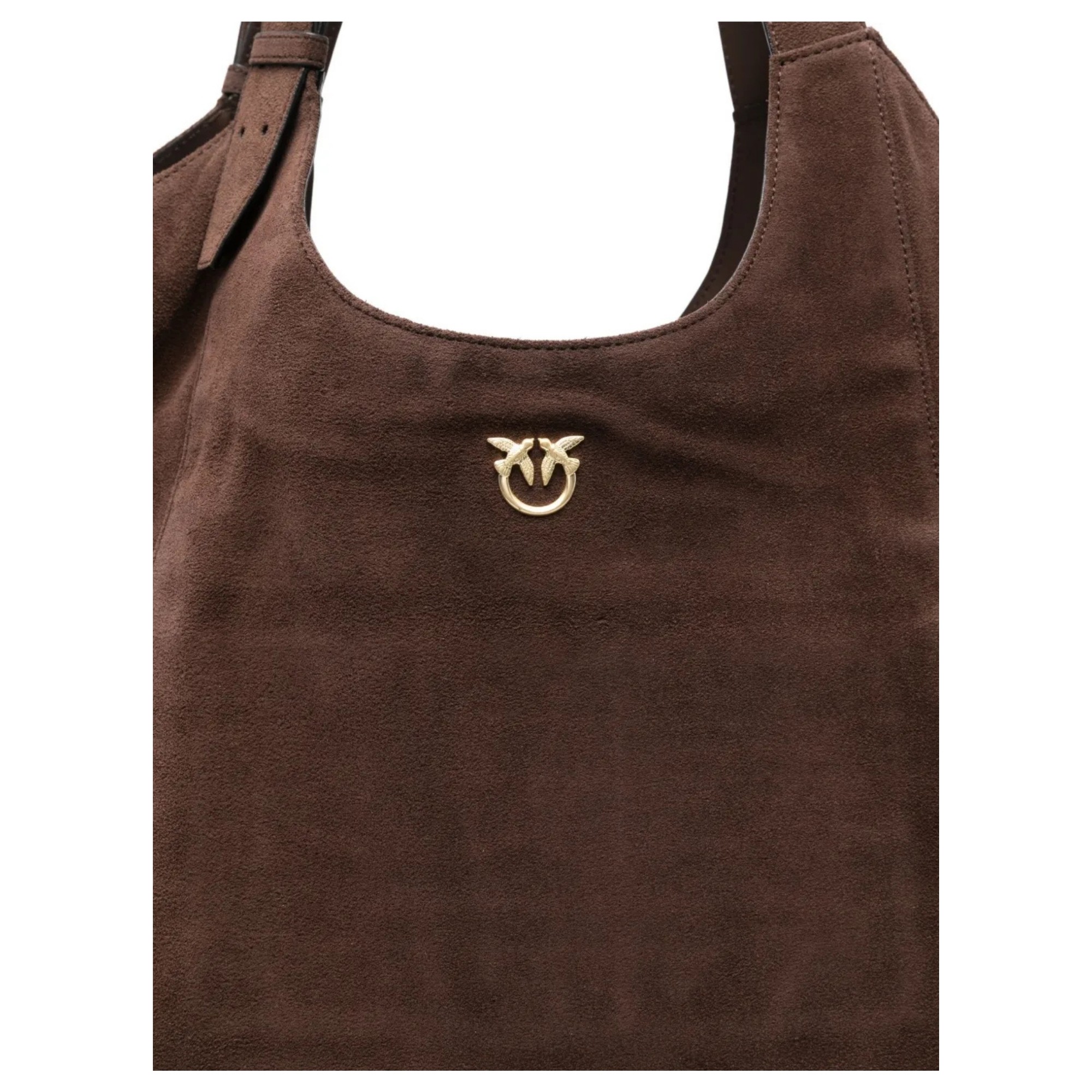 PINKO Pirkinių krepšys moterims, Ruda, Tote extra bag suede + vitello 3
