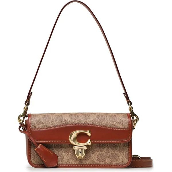 COACH Rankinė per petį moterims, Ruda, Signature studio baguette bag 1