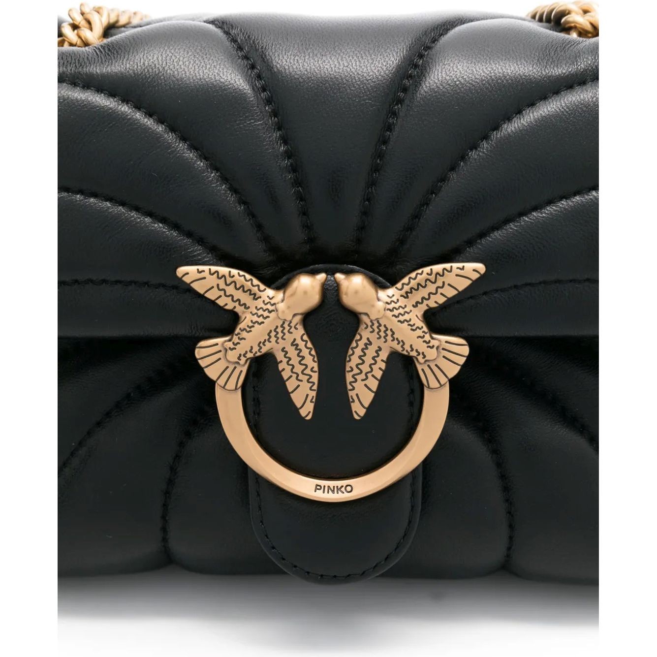 PINKO Rankinė per petį moterims, Juoda, Love puff crossbody bag 3