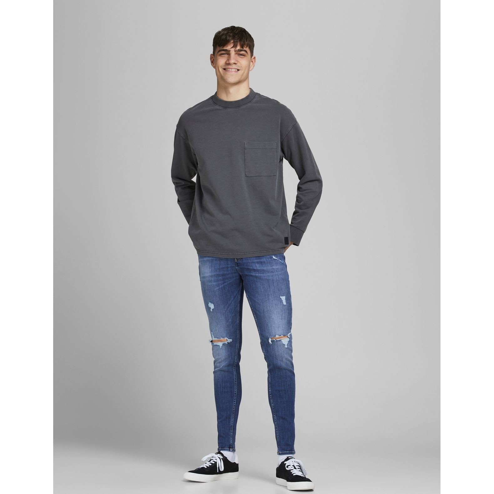 JACK & JONES Aptempti džinsai vyrams, Mėlyna, JJIPETE JJORIGINAL C 3