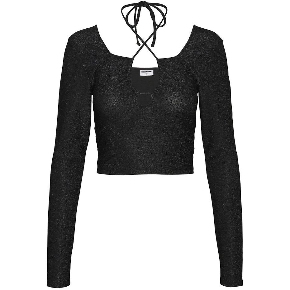 NOISY MAY Palaidinės moterims, Juoda, NMINFINITY L/S TIE DE 1