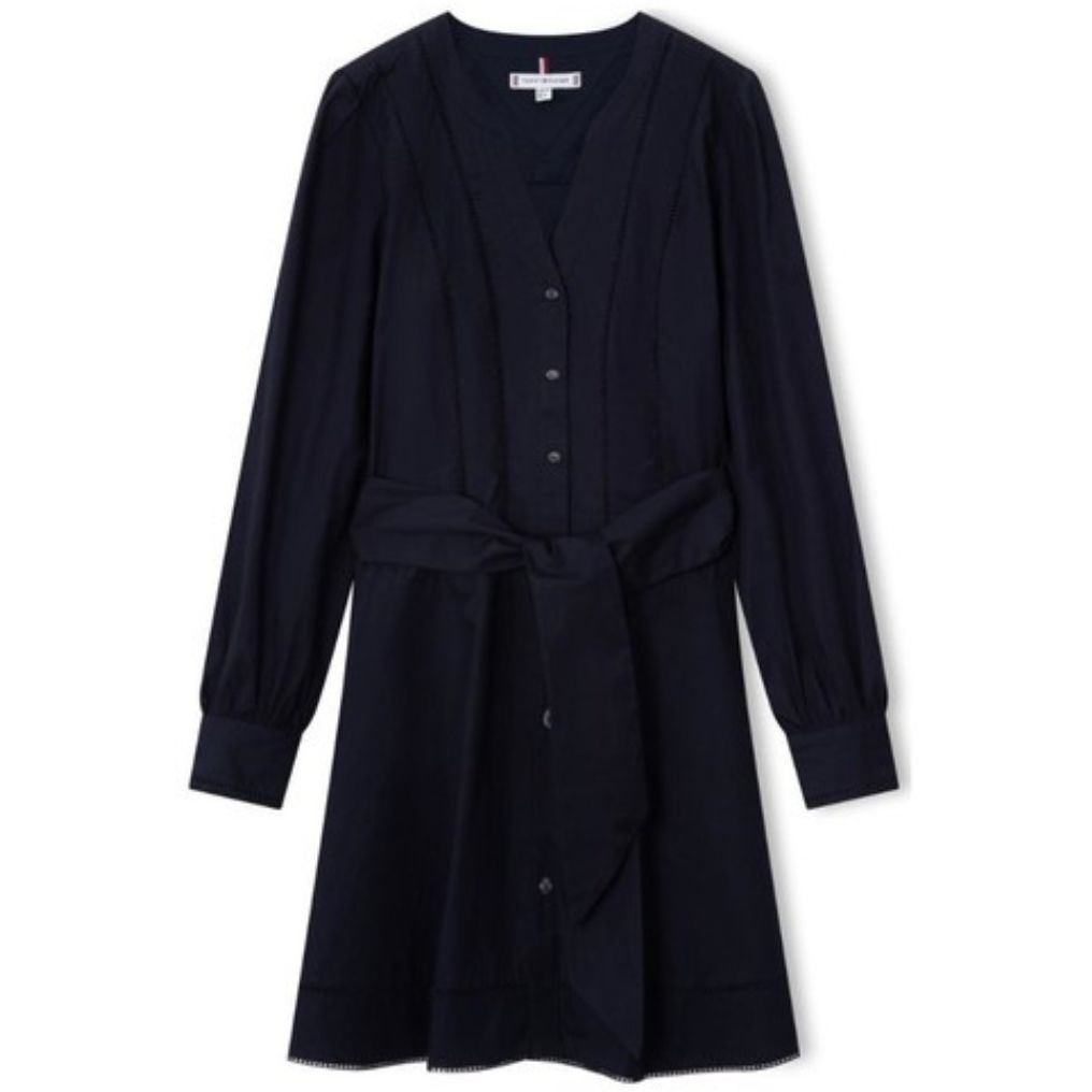 TOMMY HILFIGER Mini suknelė moterims, Mėlyna, Ladder lace short dress 1