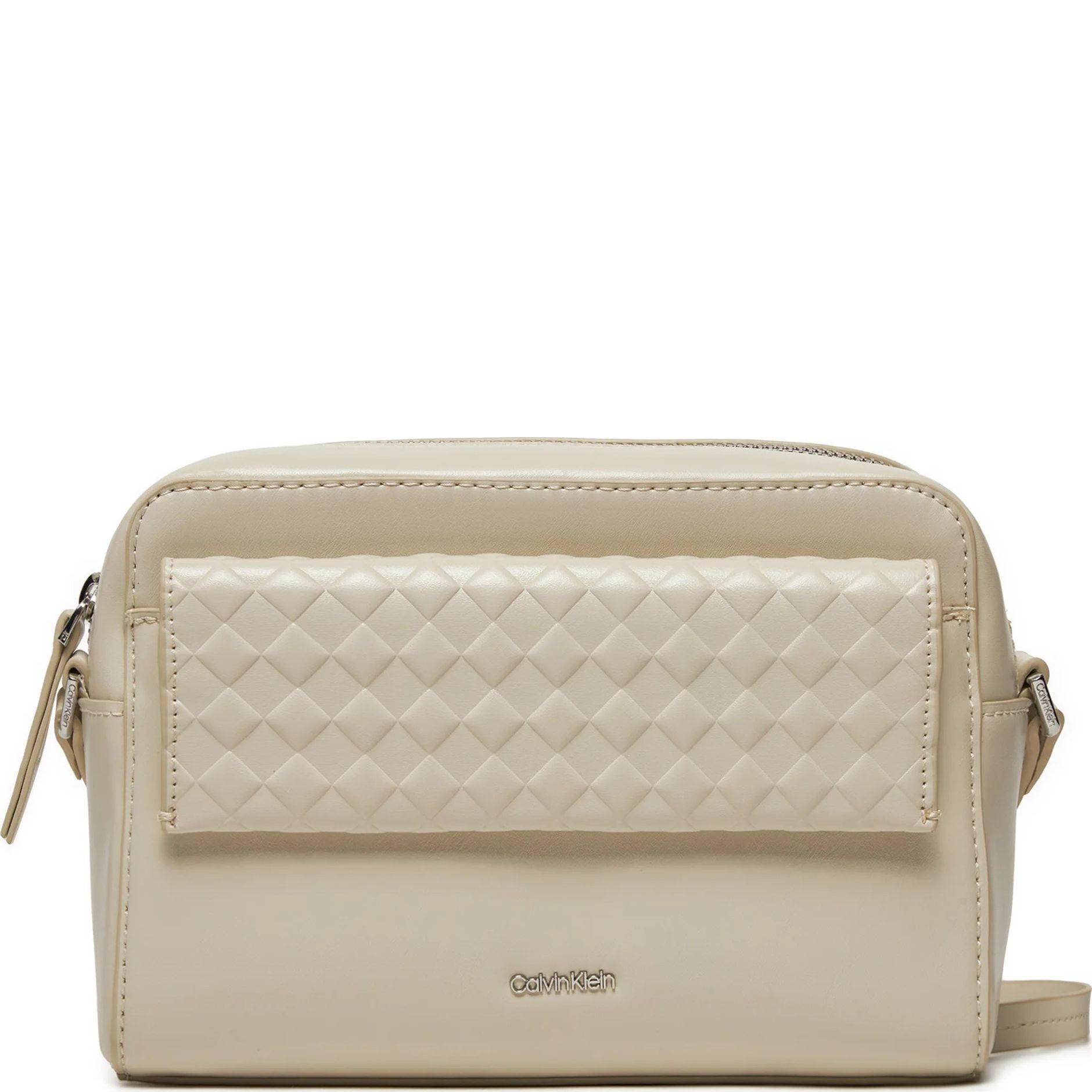 CALVIN KLEIN Rankinė per petį moterims, Smėlio, Mini quilt camera bag 1