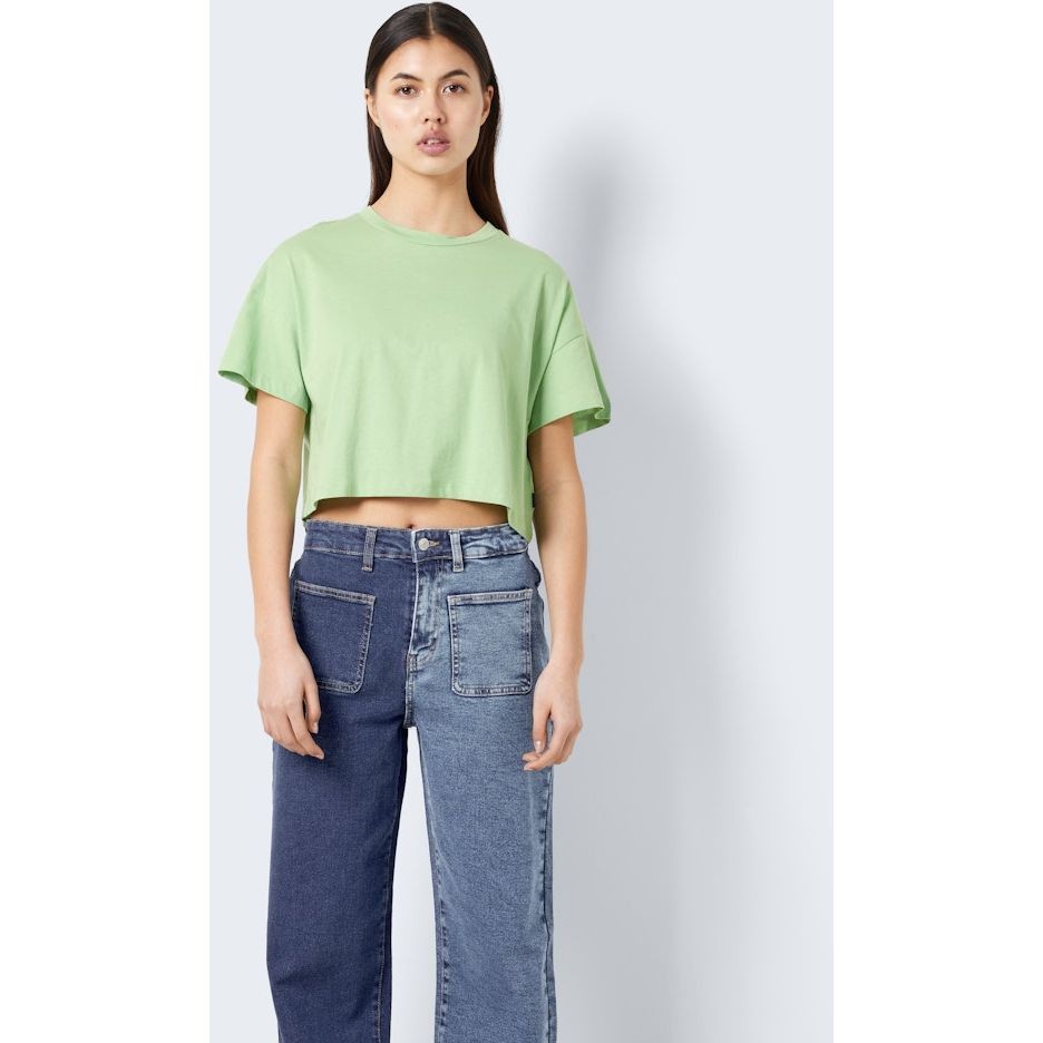 NOISY MAY Marškinėliai moterims, Žalia, NMALENA S/S O-NECK SE 2