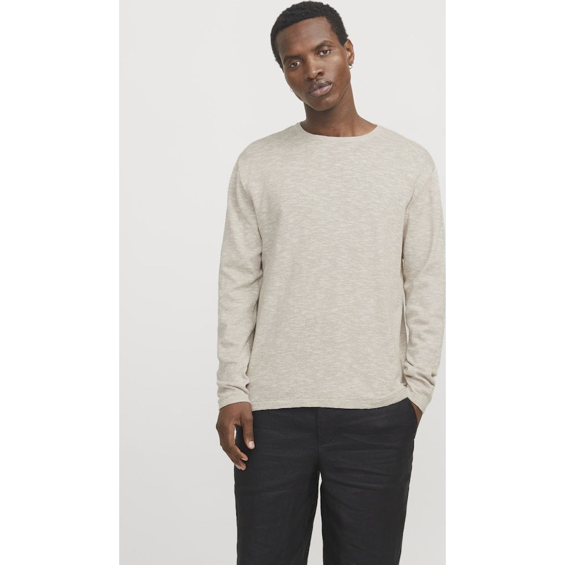 JACK & JONES Megztinis vyrams, Baige, Summer knit crew neck 2
