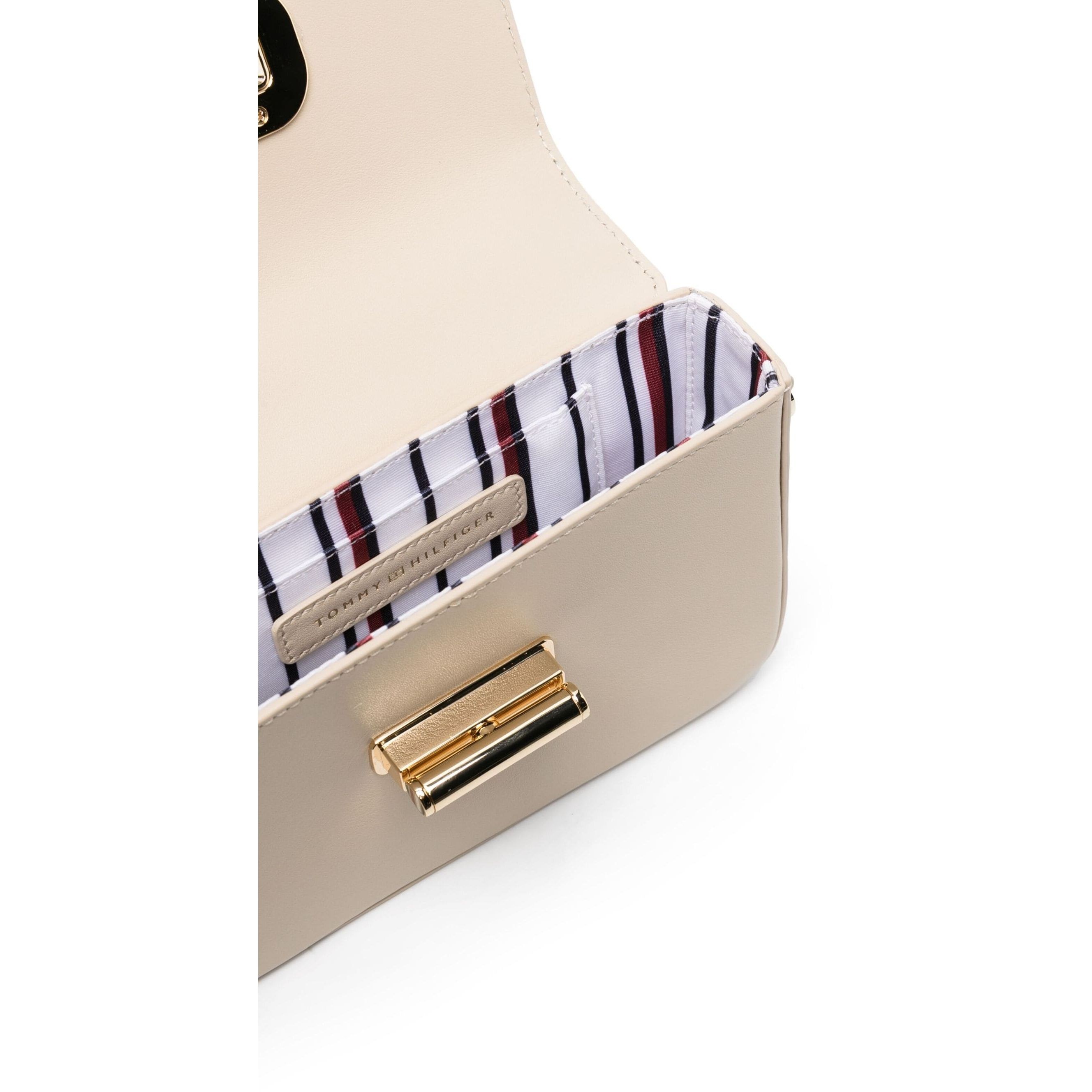 TOMMY HILFIGER Rankinė per petį moterims, Smėlio, Turnlock journee mono 4