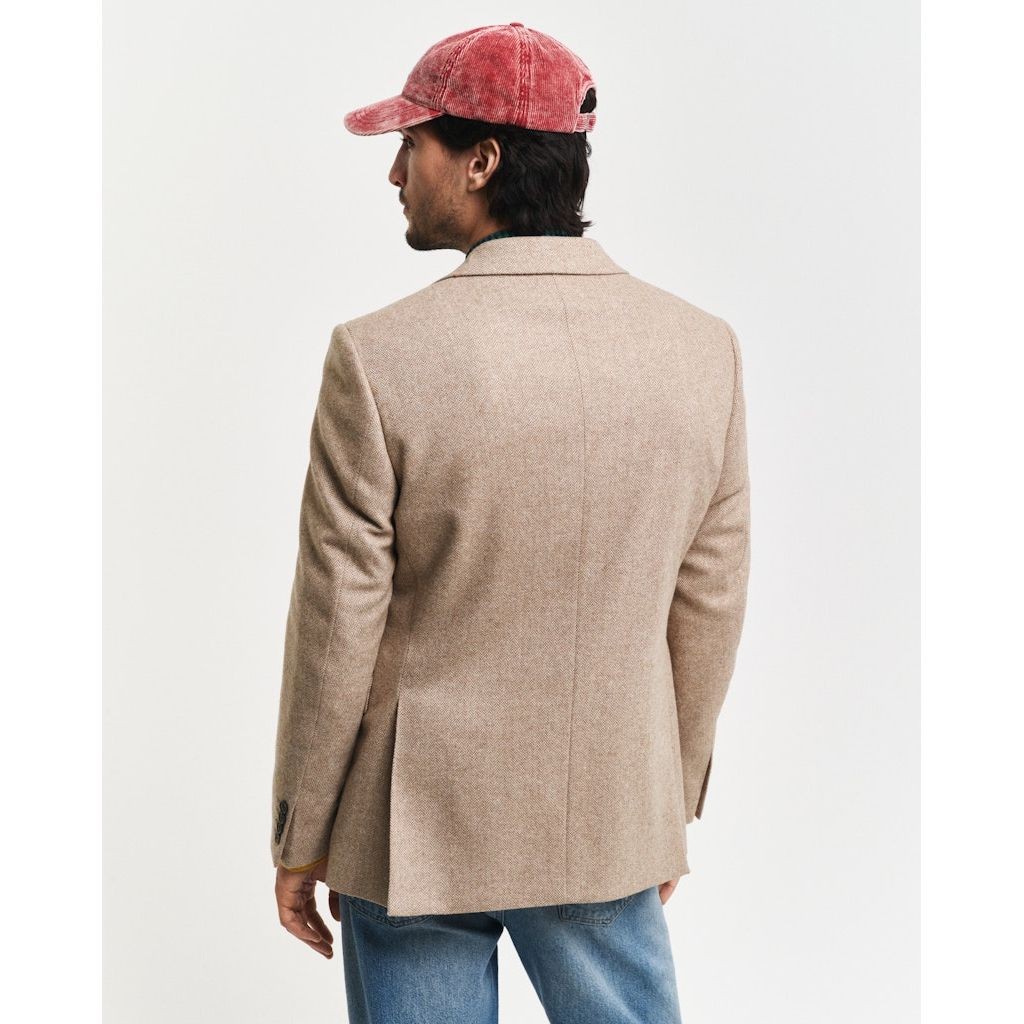 GANT Švarkas vyrams, Ruda, Slim herringbone suit blazer 3