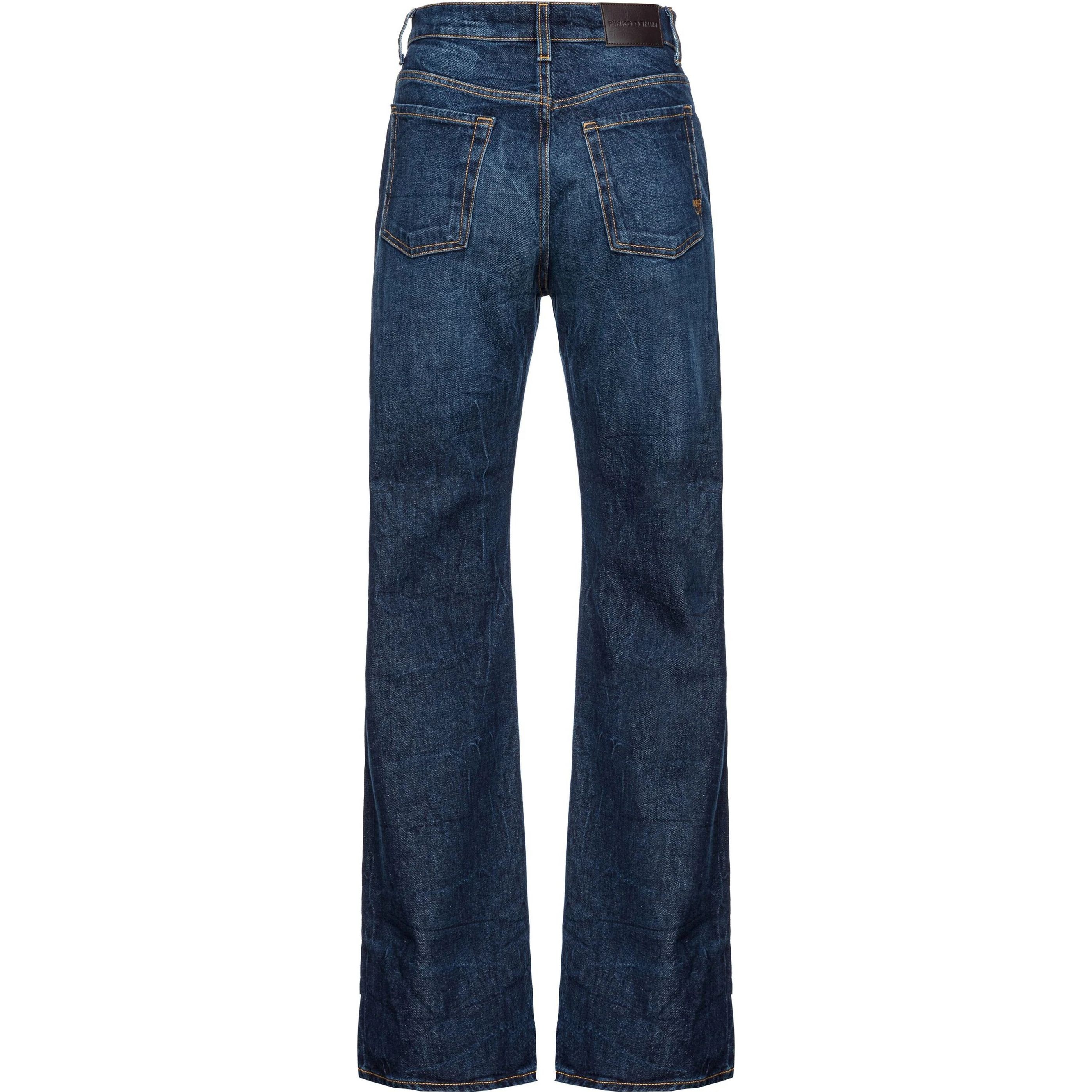 PINKO Platūs džinsai moterims, Mėlyna, Wanda cotton-blend jeans 2