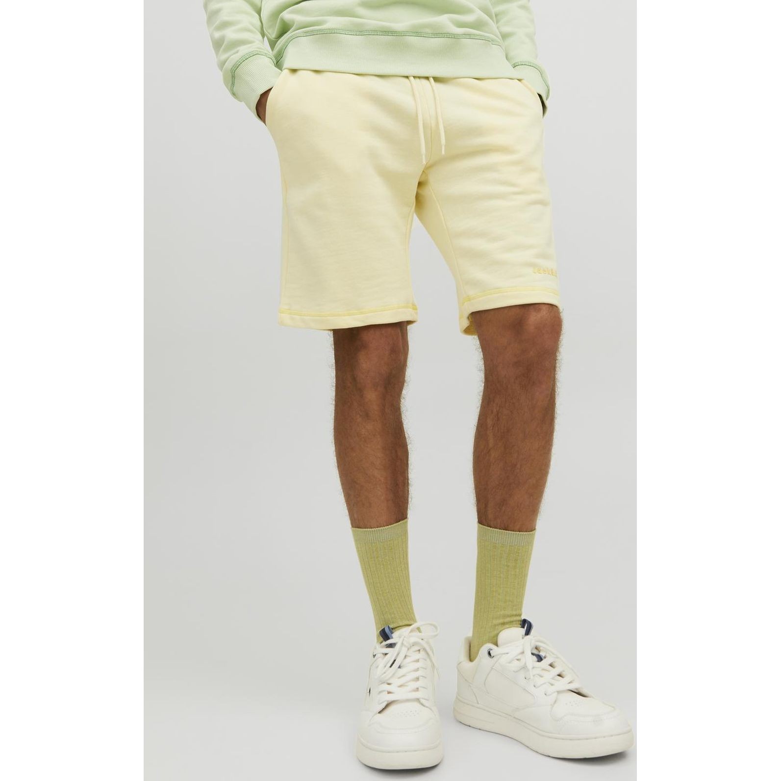 JACK & JONES Šortai vyrams, Geltona, JPSTFADED SWEAT 5