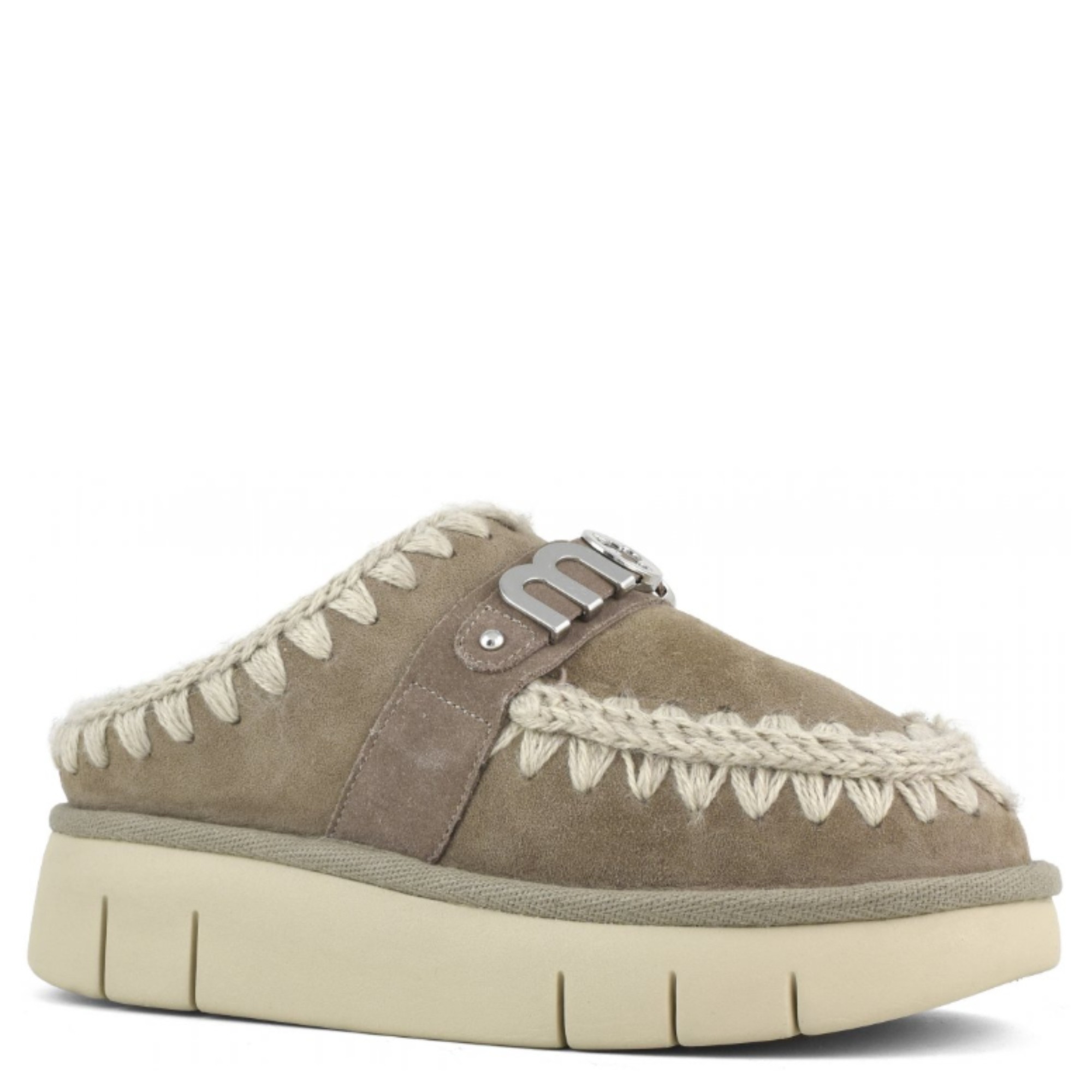 MOU Guminės šlepetės moterims, Pilka, Bounce clog metal logo 1