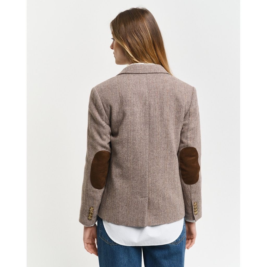 GANT Švarkas moterims, Ruda, Reg herringbone short blazer 3