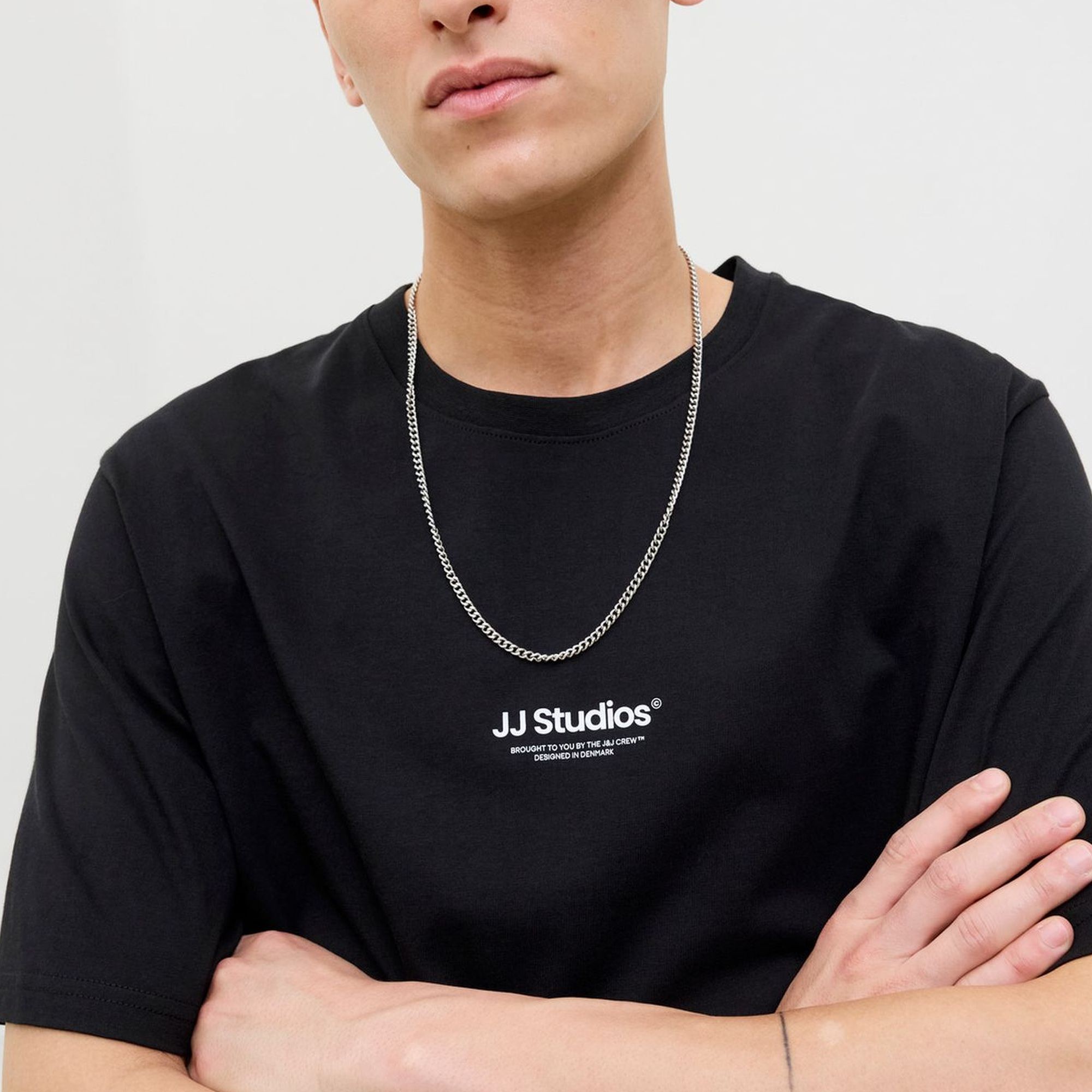 JACK & JONES Marškinėliai vyrams, Juoda, Soho crew neck 3