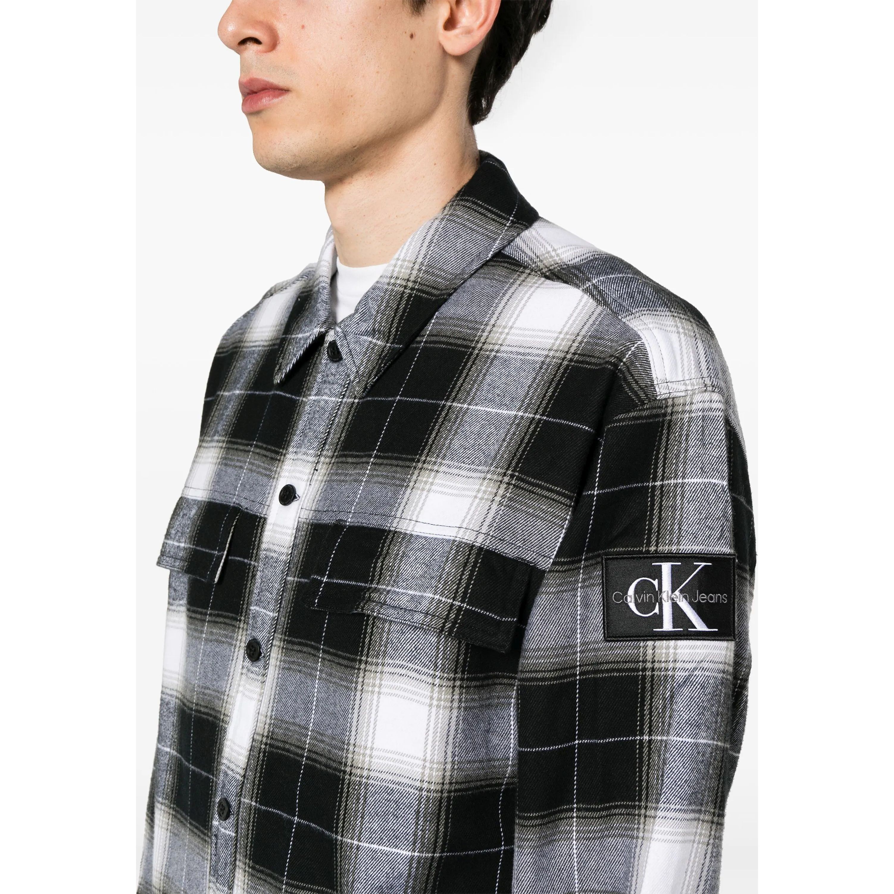 CALVIN KLEIN JEANS Marškiniai ilgomis rankovėmis vyrams, Juoda, L/s shirt 4