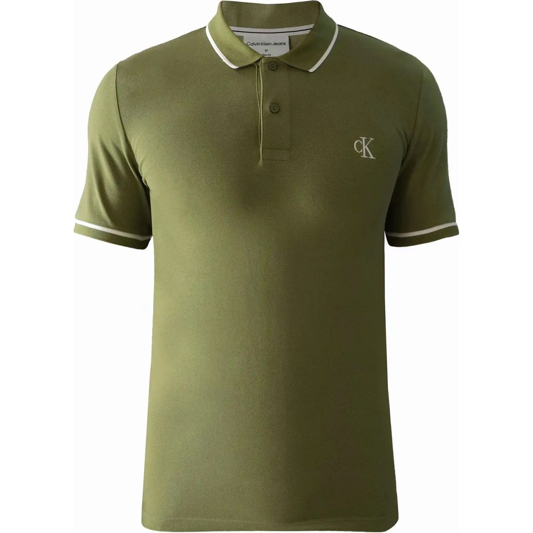 CALVIN KLEIN JEANS Polo marškiniai trumpos rank. vyrams, Žalia, S/s polo 1