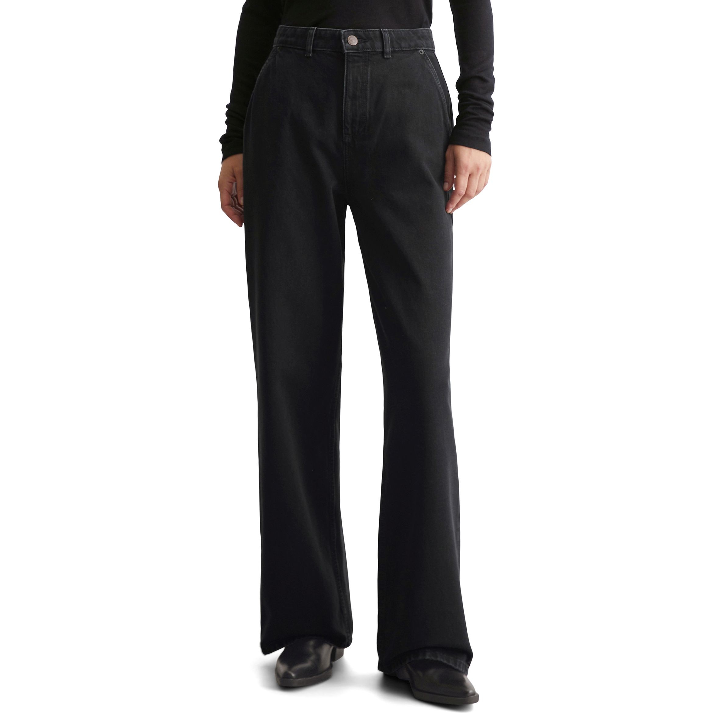 MARC O'POLO Platėjantys džinsai moterims, Juoda, Flared 410910112223 2