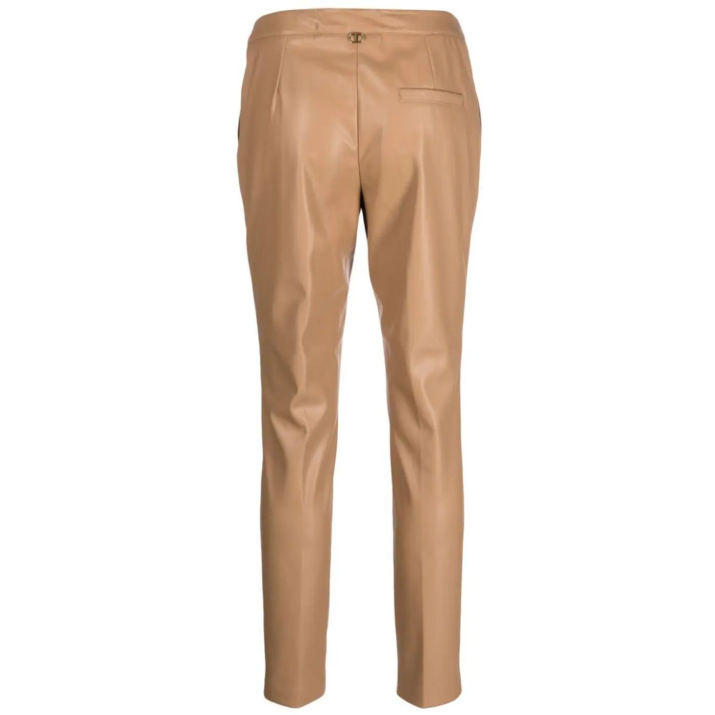 TWINSET Formalios kelnės moterims, Ruda, Leather pants 2