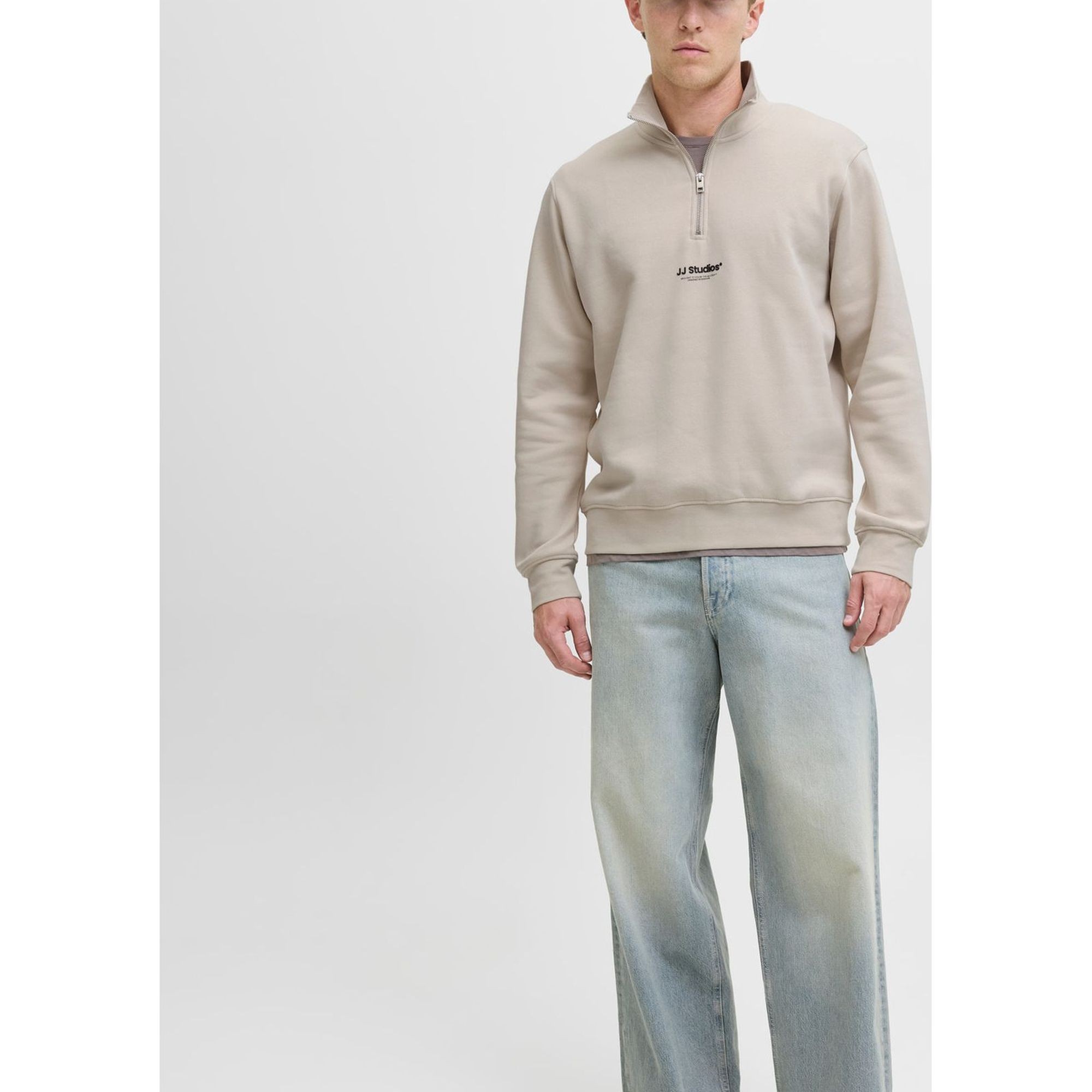 JACK & JONES Megztinis vyrams, Smėlio, Soho sweat zip 5
