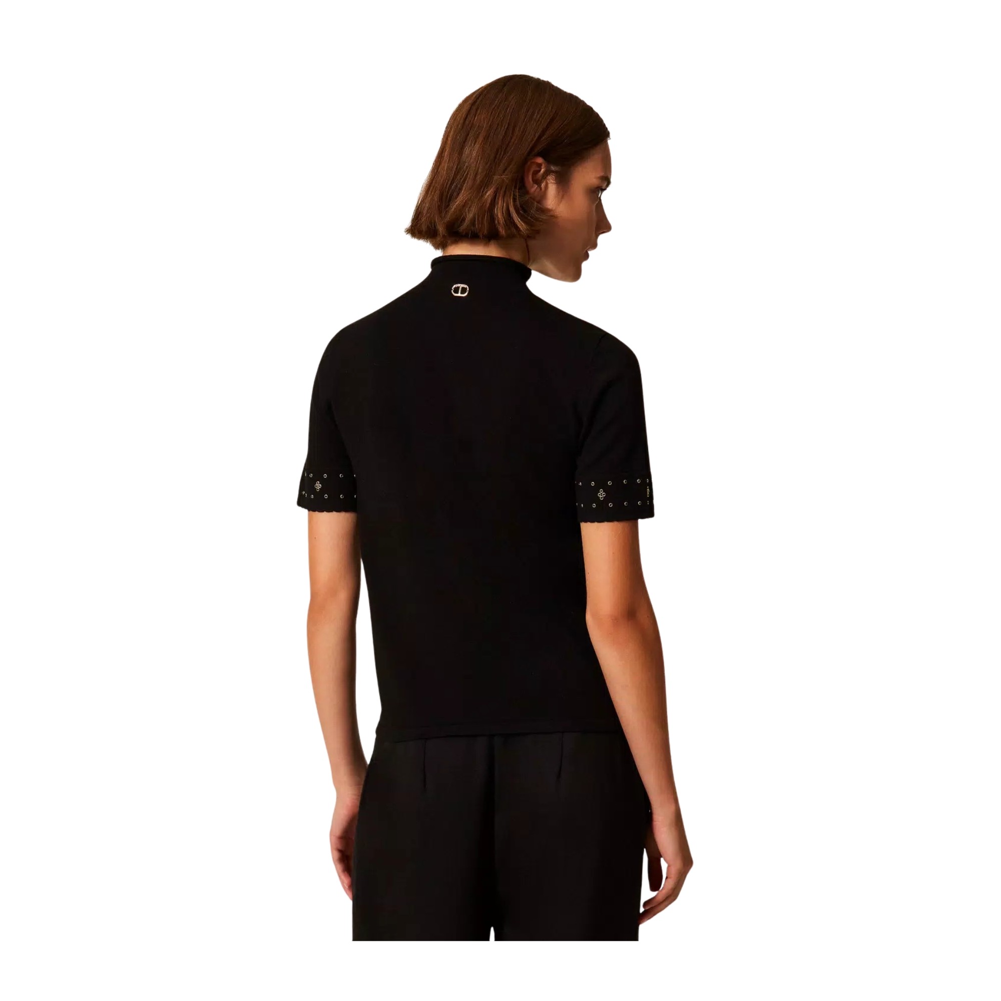 TWINSET Marškinėliai trump. rankovėmis moterims, Juoda, Tshirts sh 3