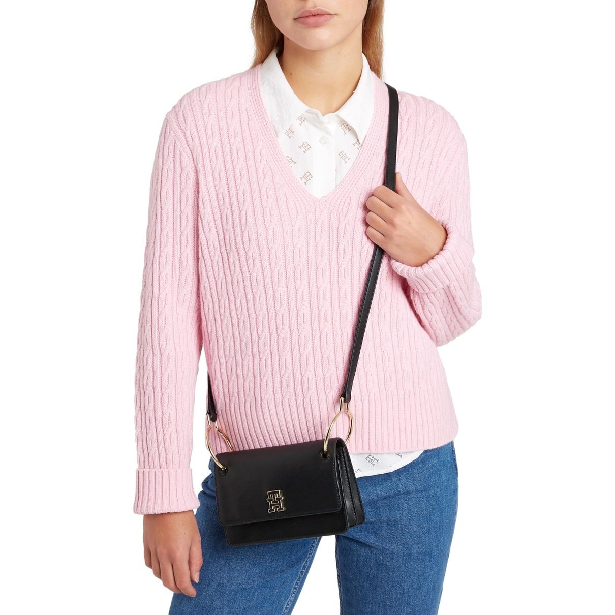 TOMMY HILFIGER Rankinė per petį moterims, Juoda, Chic crossover 5