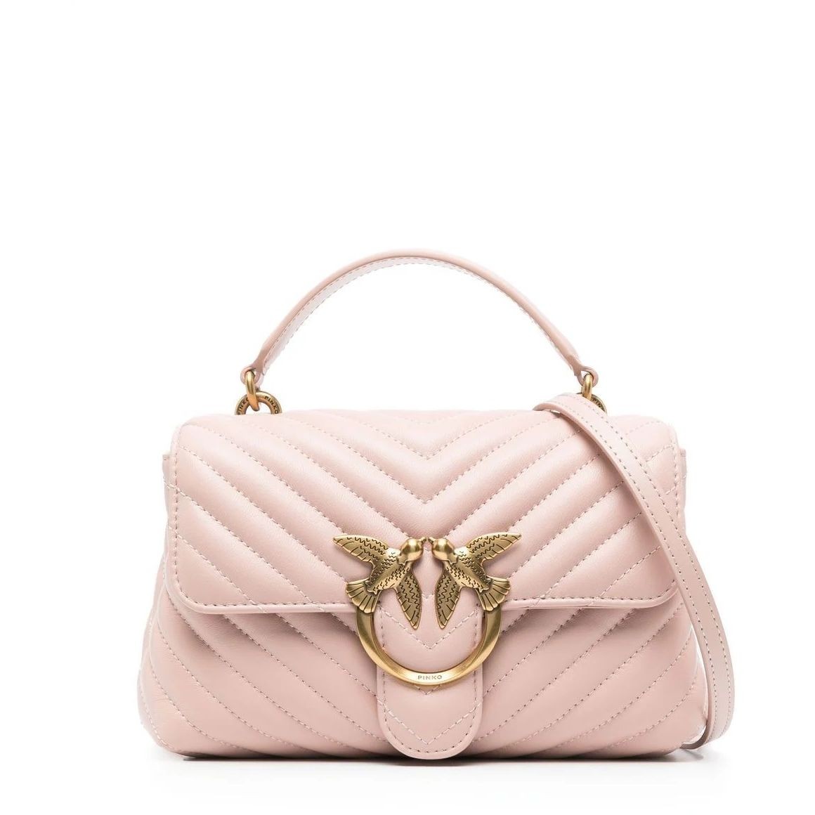 PINKO Rankinė per petį moterims, Rožinė, Love lady puff mini crossbody 1