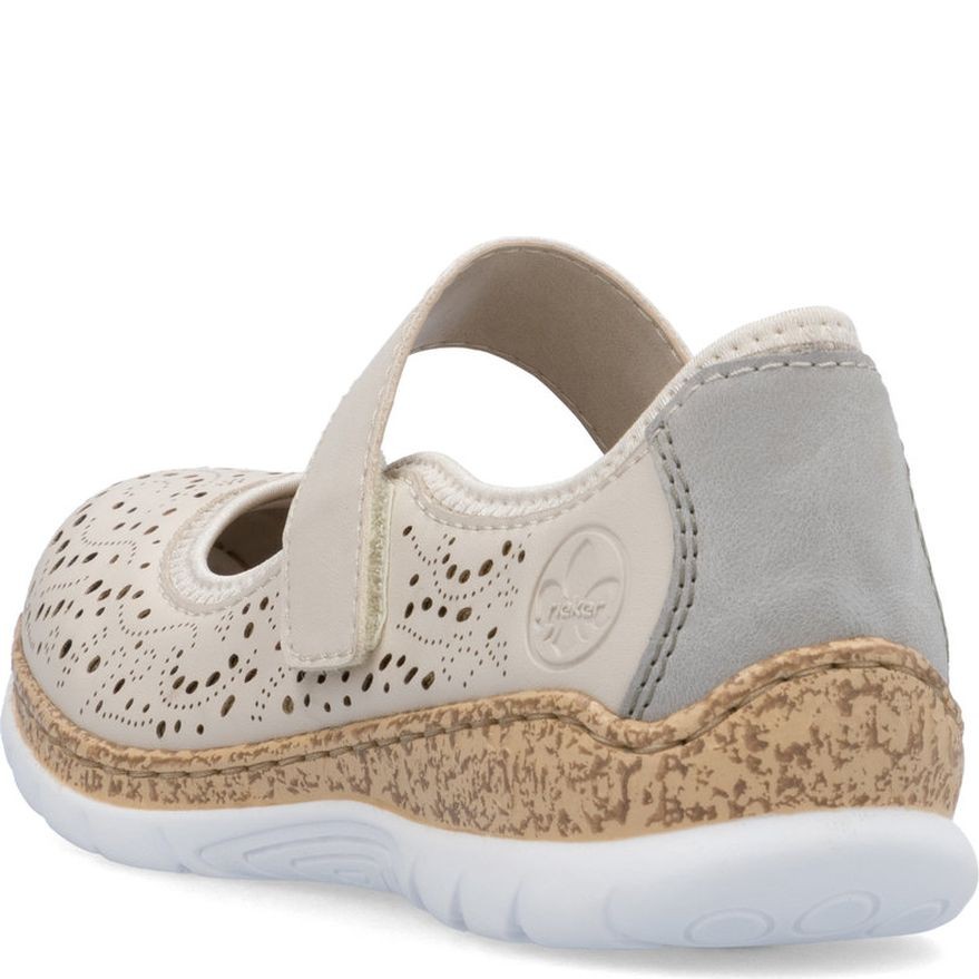 RIEKER Balerinos moterims, Smėlio, Ballerina with strap 4