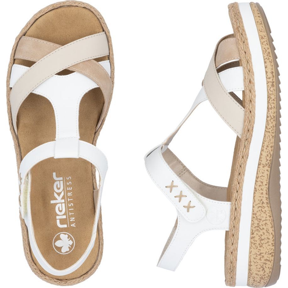 RIEKER Basutės moterims, Balta, Sandals 8