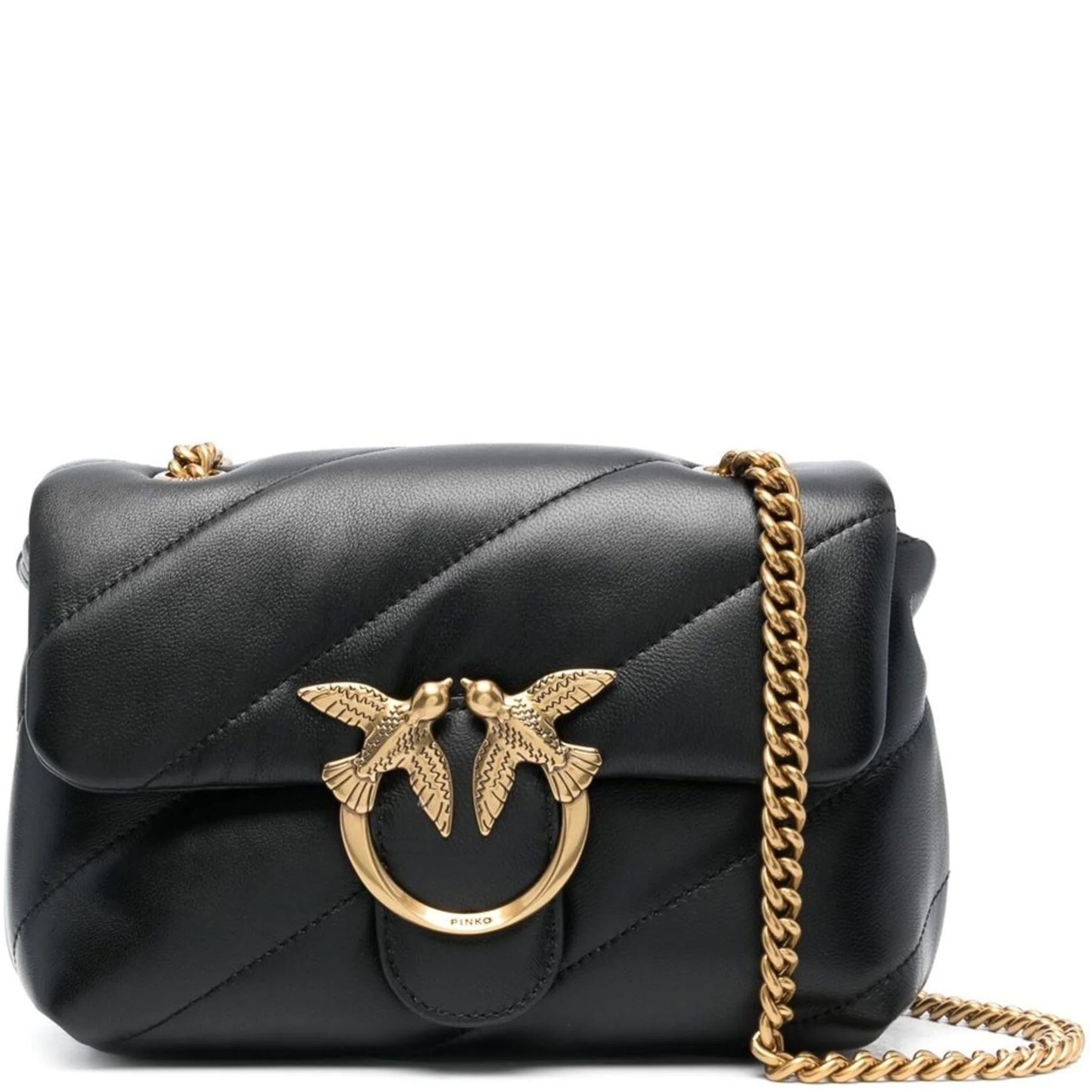 PINKO Rankinė per petį moterims, Juoda, Love puff mini bag 1