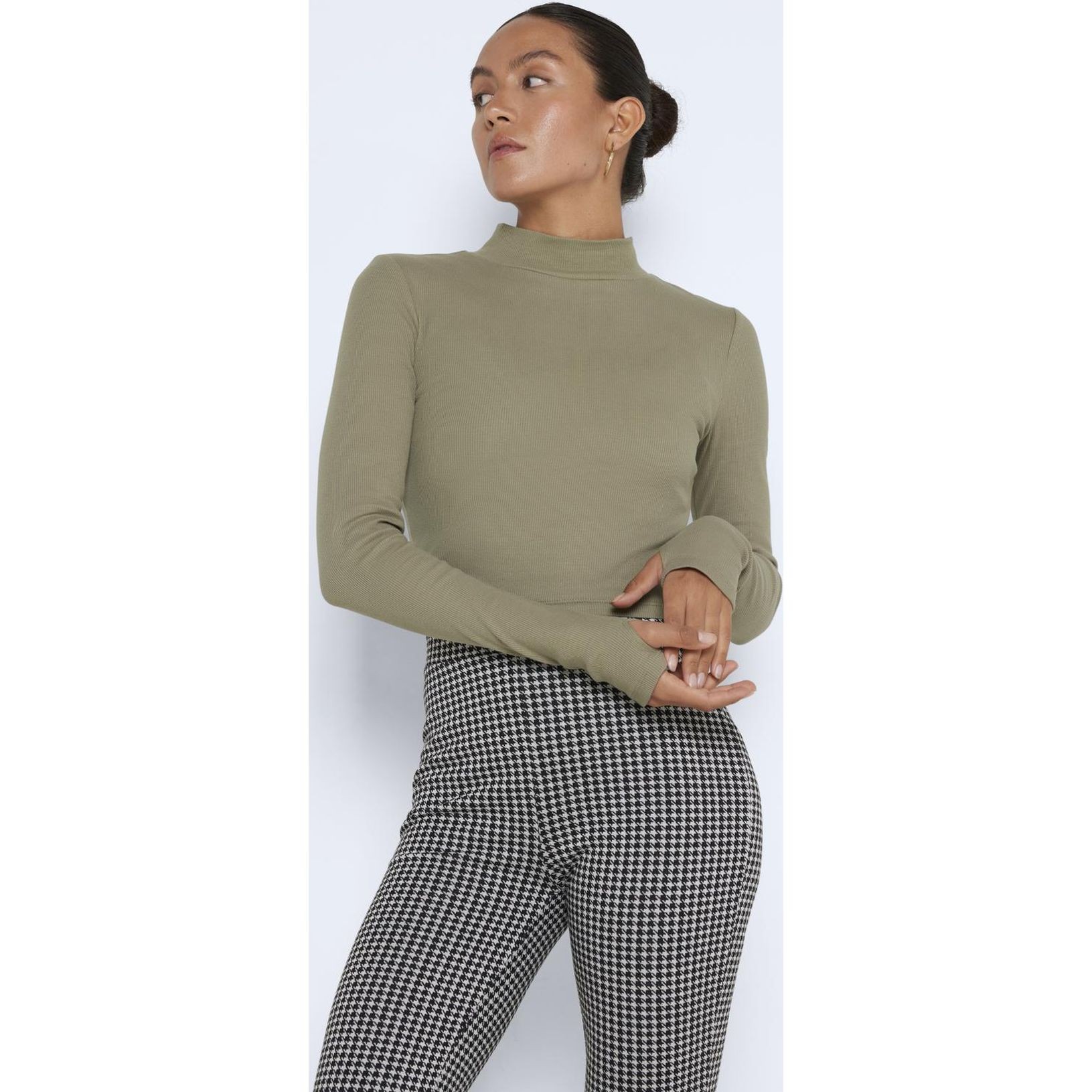 NOISY MAY Palaidinės moterims, Pilka, NMMAYA L/S ROLL NECK 2