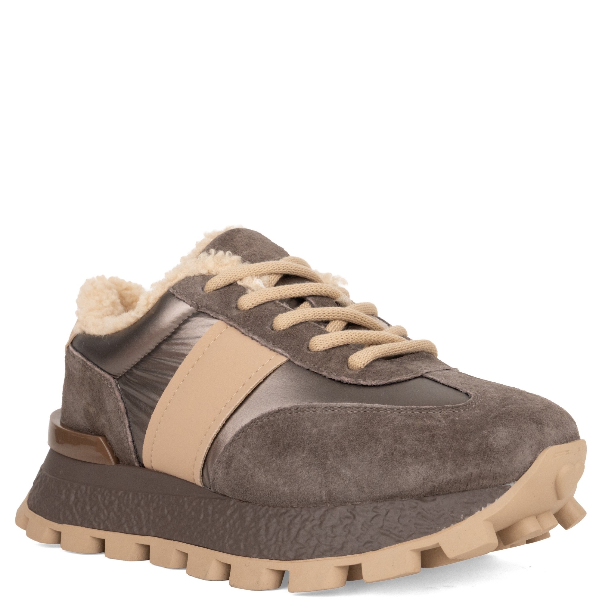 GRUNER SCHUHE Laisvalaikio bateliai moterims, Chaki, Warm sneakers 1