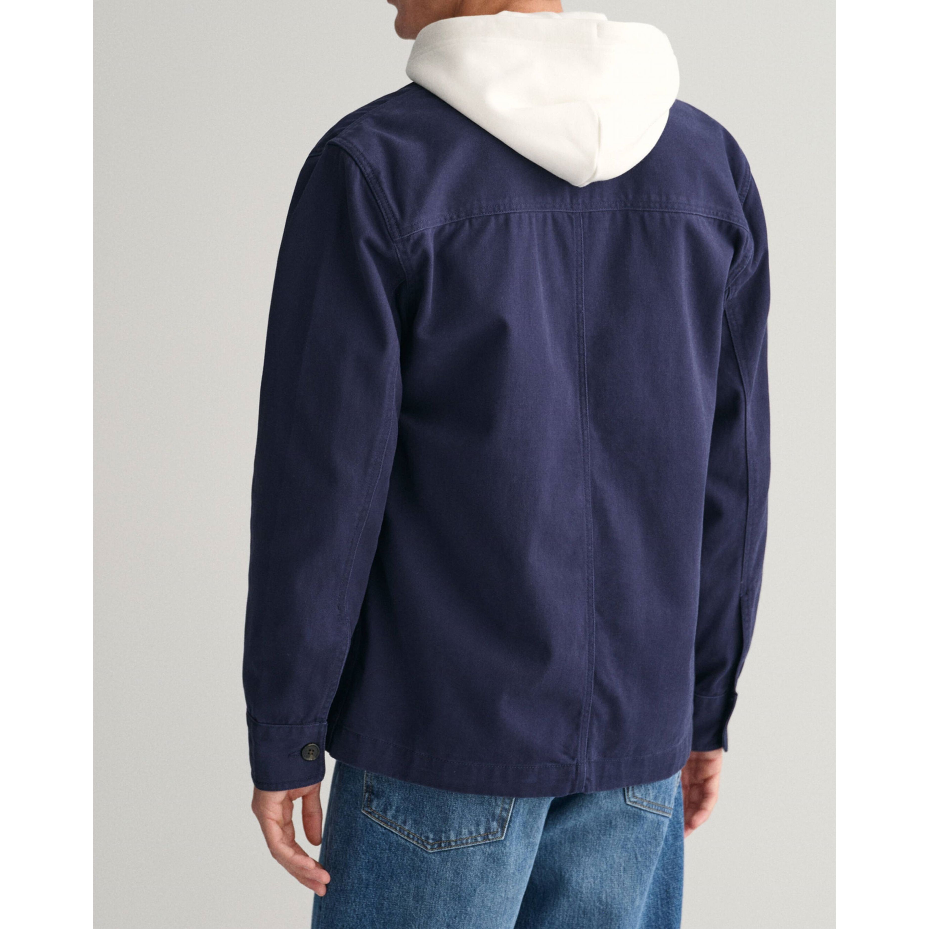 GANT Marškiniai vyrams, Mėlyna, BRUSHED TWILL OVERSHIRT 3