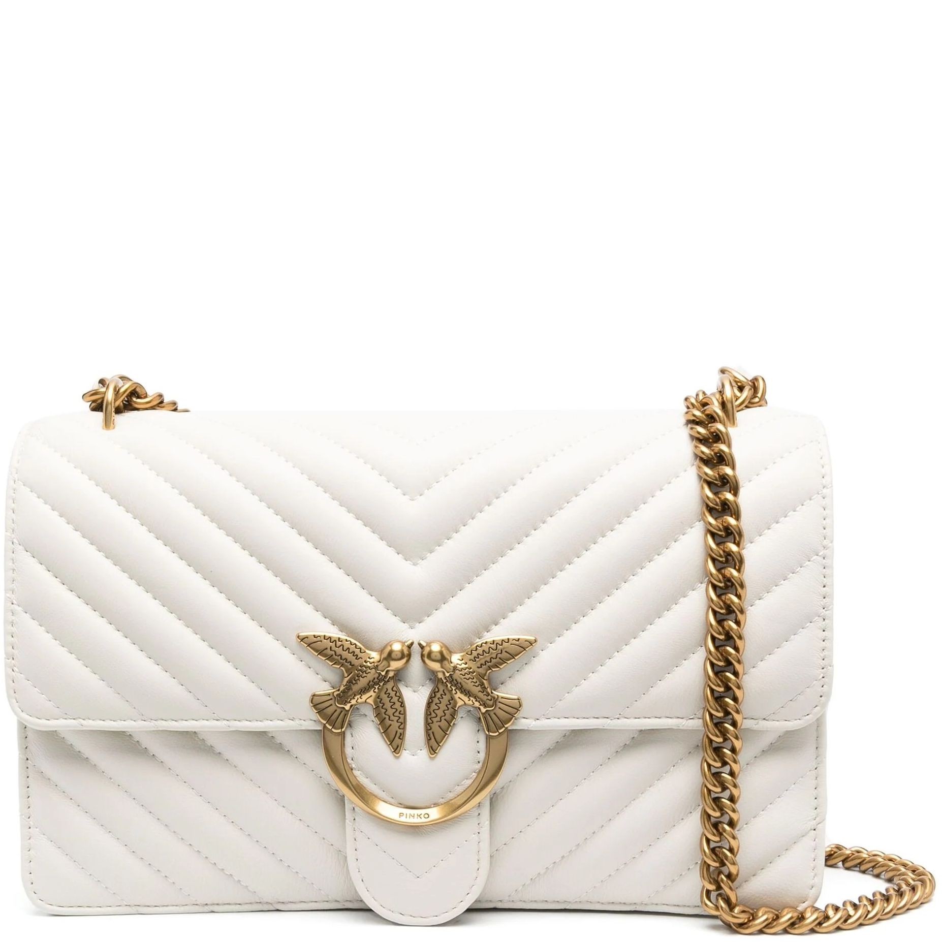 PINKO Rankinė per petį moterims, Balta, Classic love bag one chevron 1