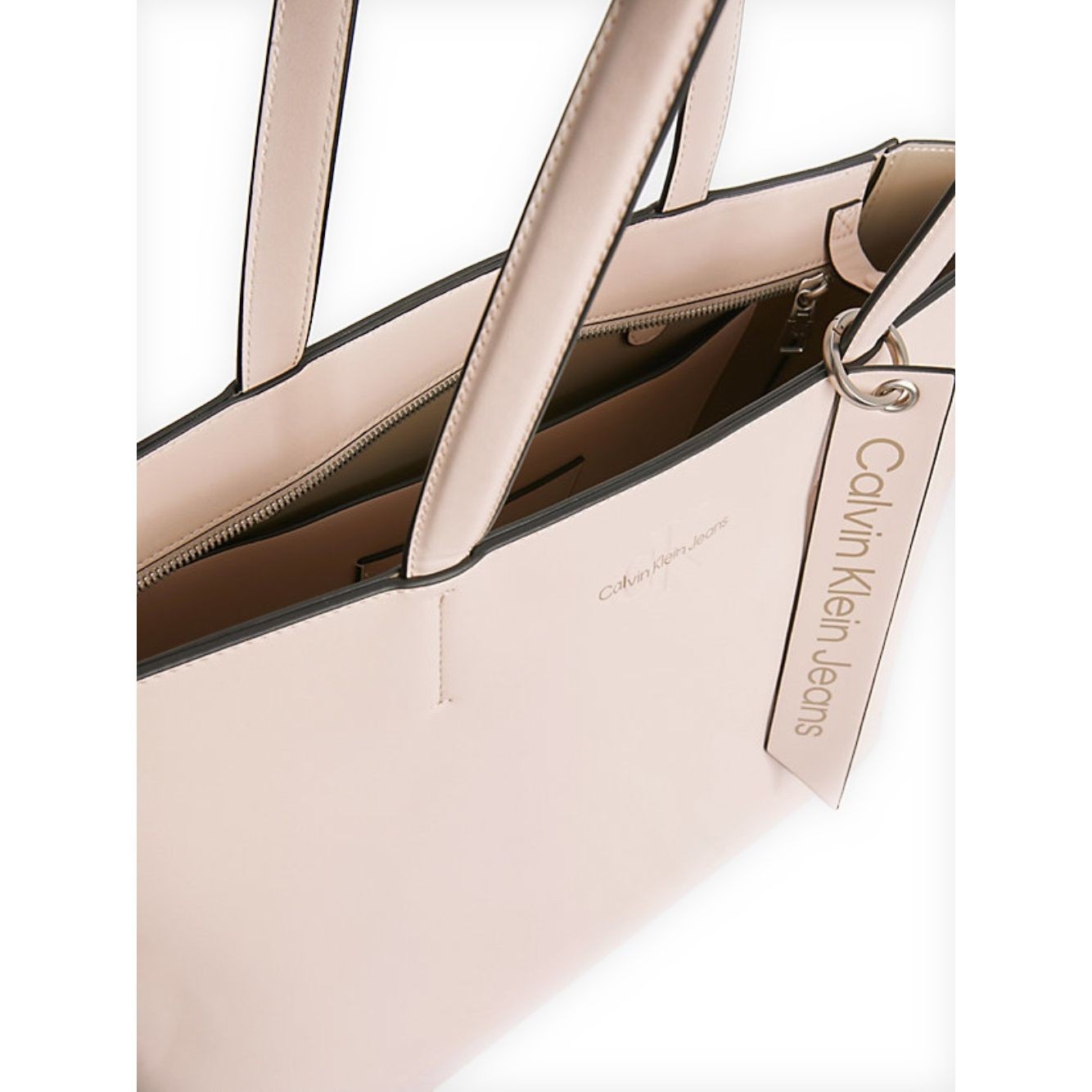 CALVIN KLEIN JEANS Pirkinių krepšys moterims, Rožinė, Sculpted shopper tag tote bag 3