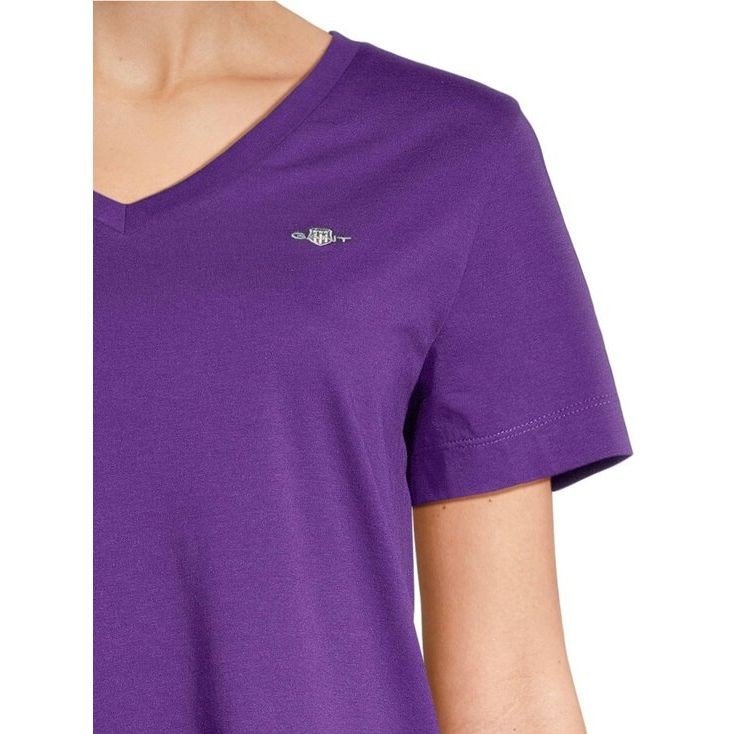 GANT Marškinėliai trump. rankovėmis moterims, Violetinė, Reg shield ss t-shirt 2