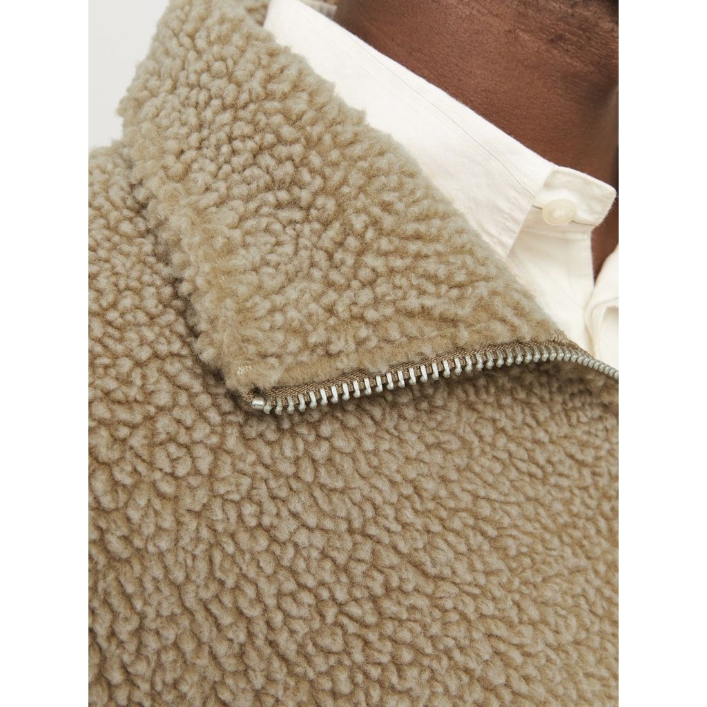 JACK & JONES Megztinis vyrams, Smėlio, Roxbury teddy sweat high neck 4