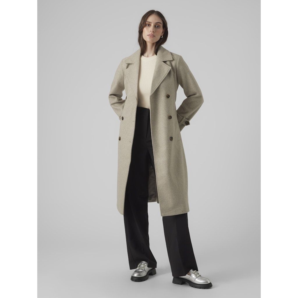 VERO MODA Paltas moterims, Smėlio, Fortunevega trenchcoat 4