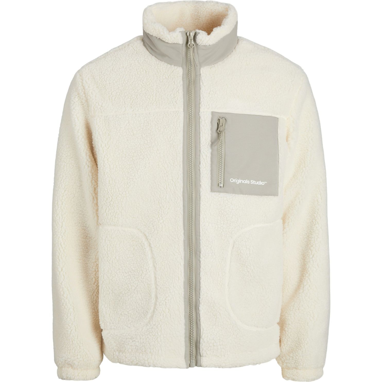 JACK & JONES Lengva striukė vyrams, Balta, Vester bro teddy jacket 1