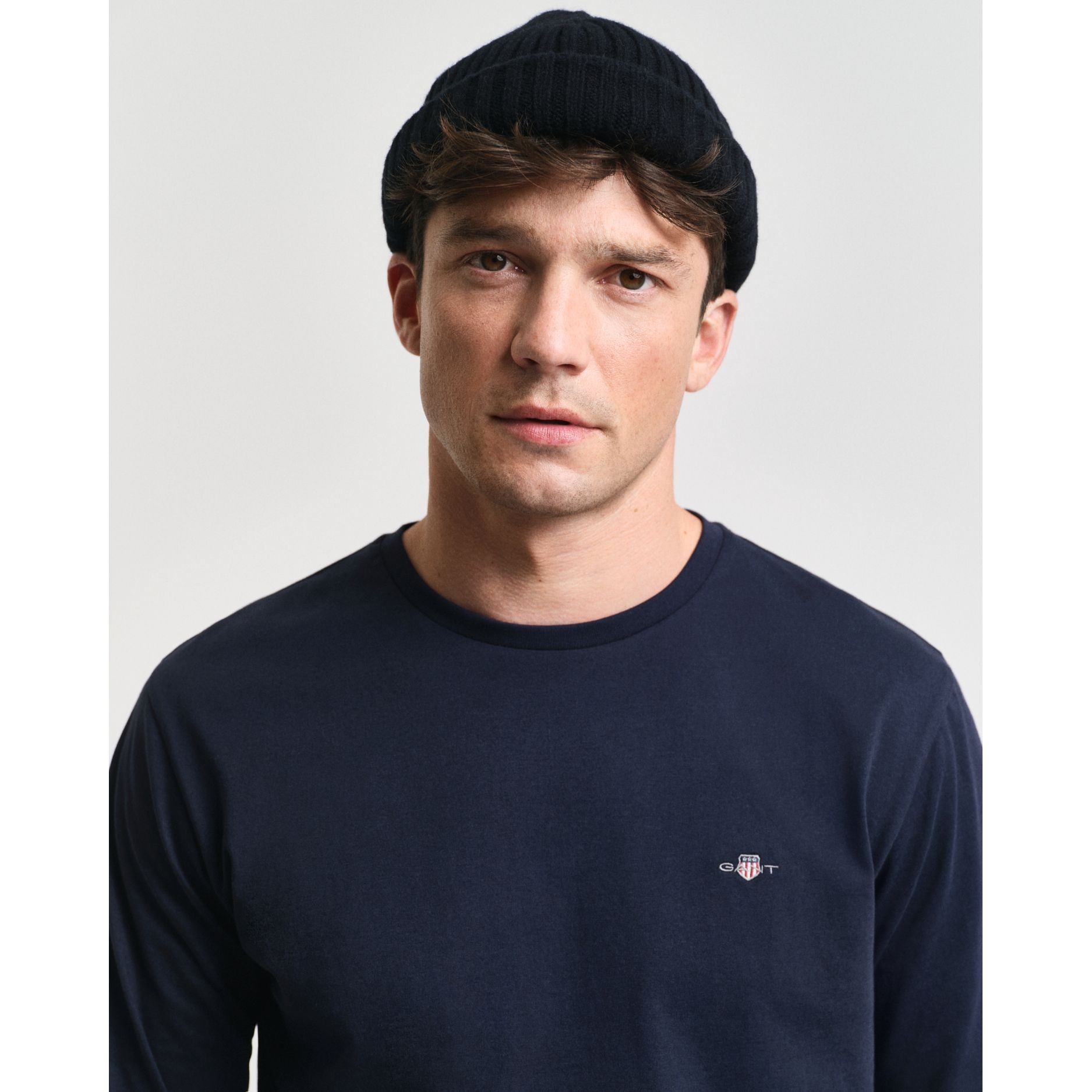 GANT Marškinėliai ilgom. rankovėmis vyrams, Mėlyna, Reg shield ls t-shirt 4