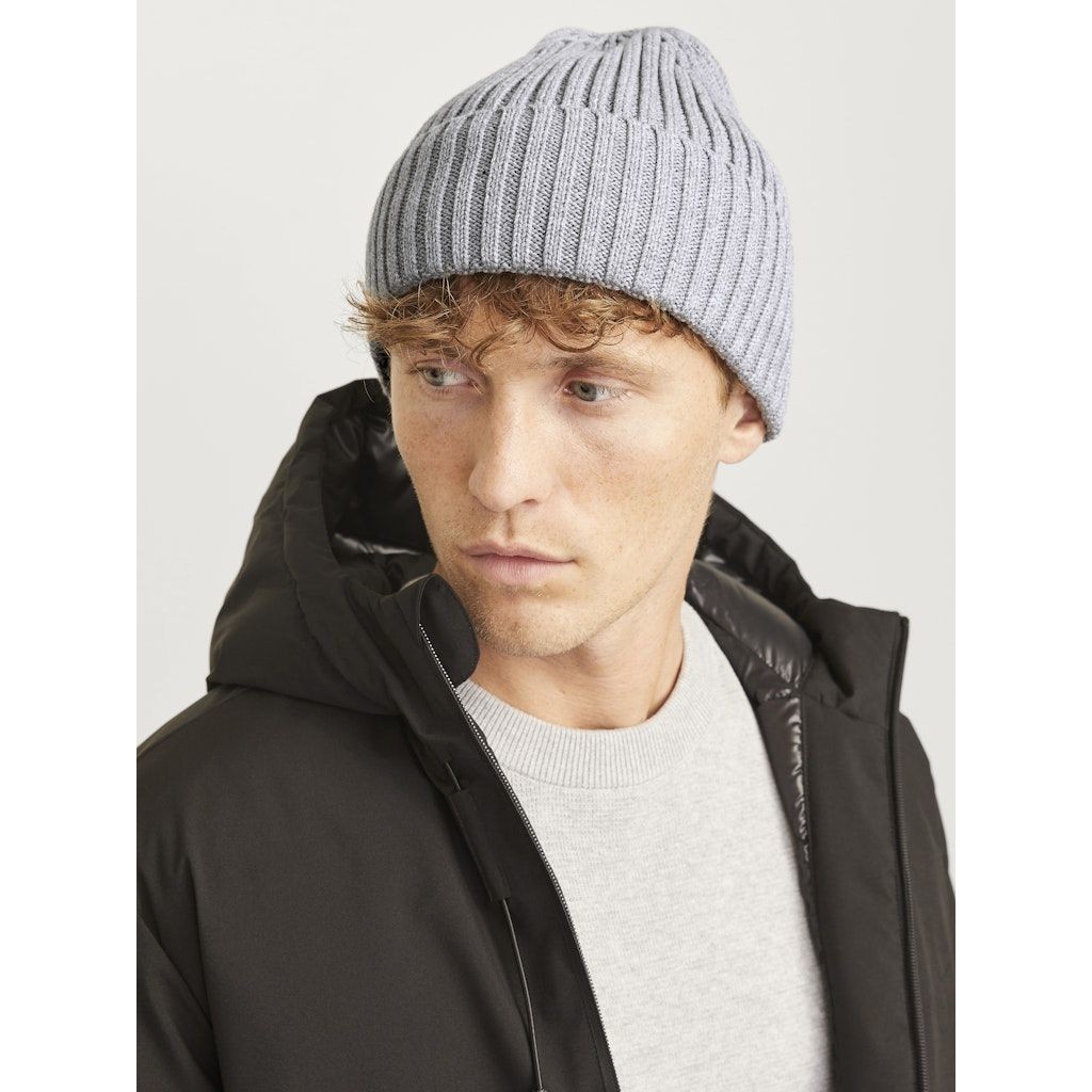 JACK & JONES Skrybėlė vyrams, Pilka, Prime cotton beanie 5