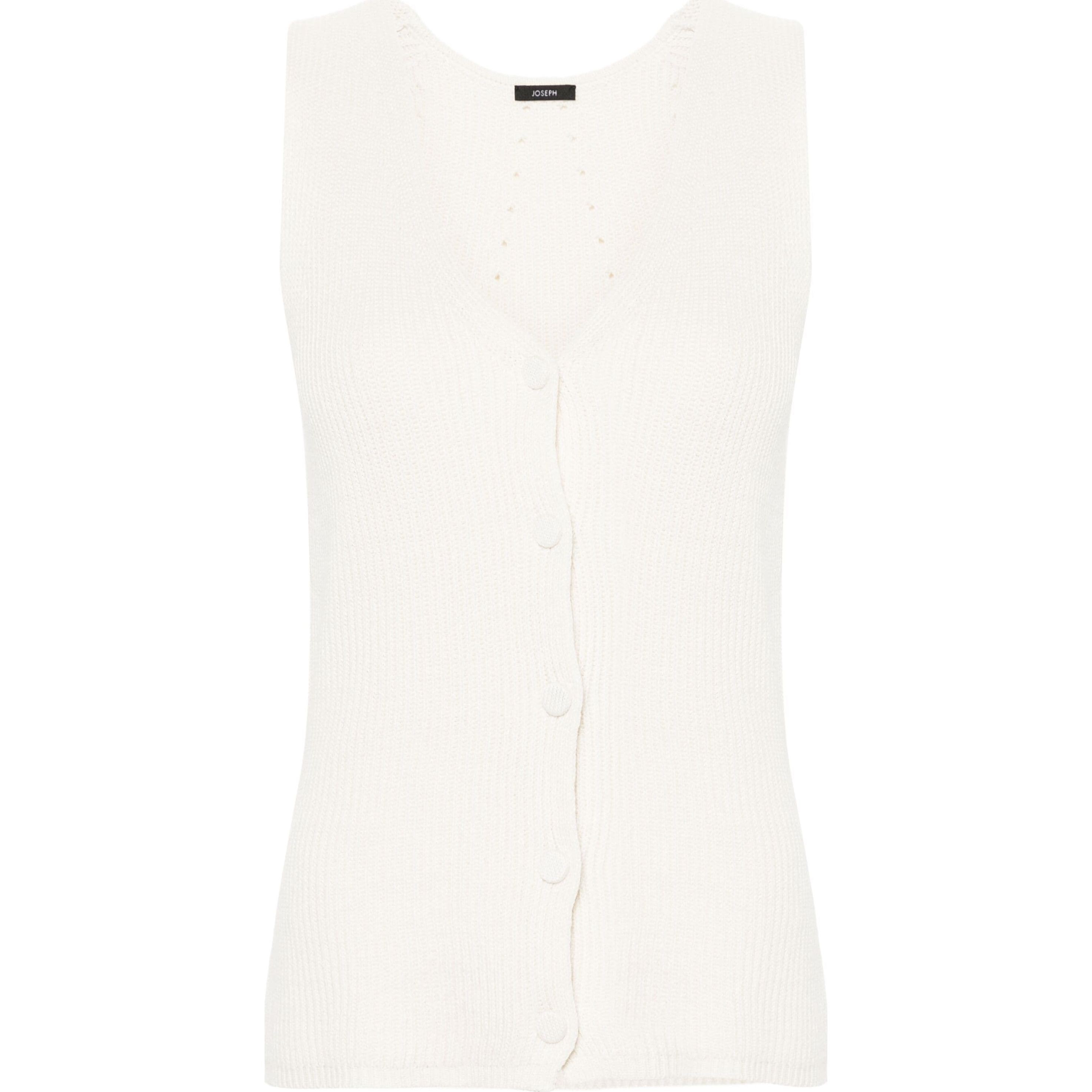 JOSEPH Marškiniai be rankovių moterims, Balta, Vest linen blend